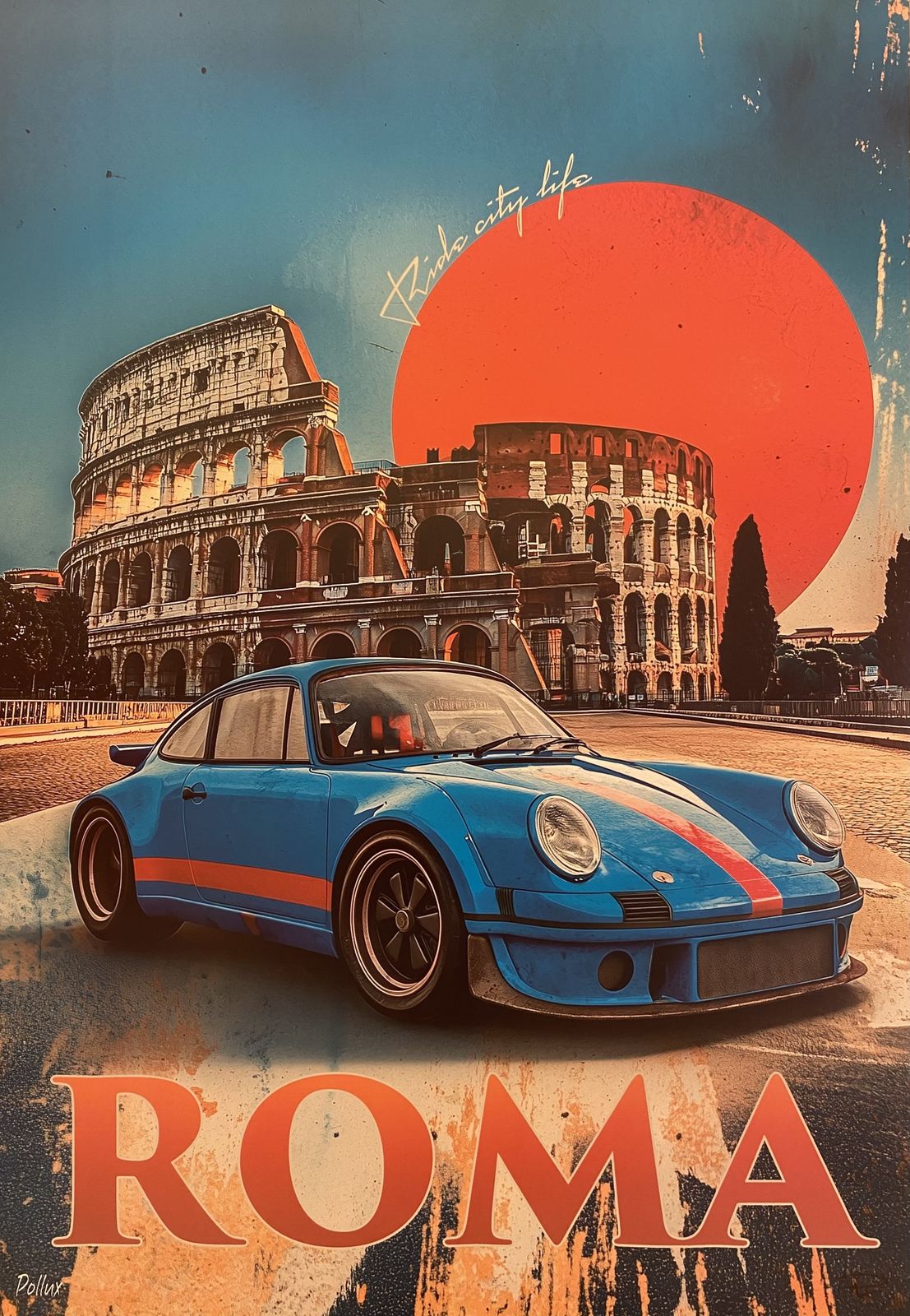 photo for sale Pollux, 2020s   Roma   Original Poster Printed In Offset With Detached Screen Cm 98x 68 In 38,6 X 26,8 Hand Signed Lower Right