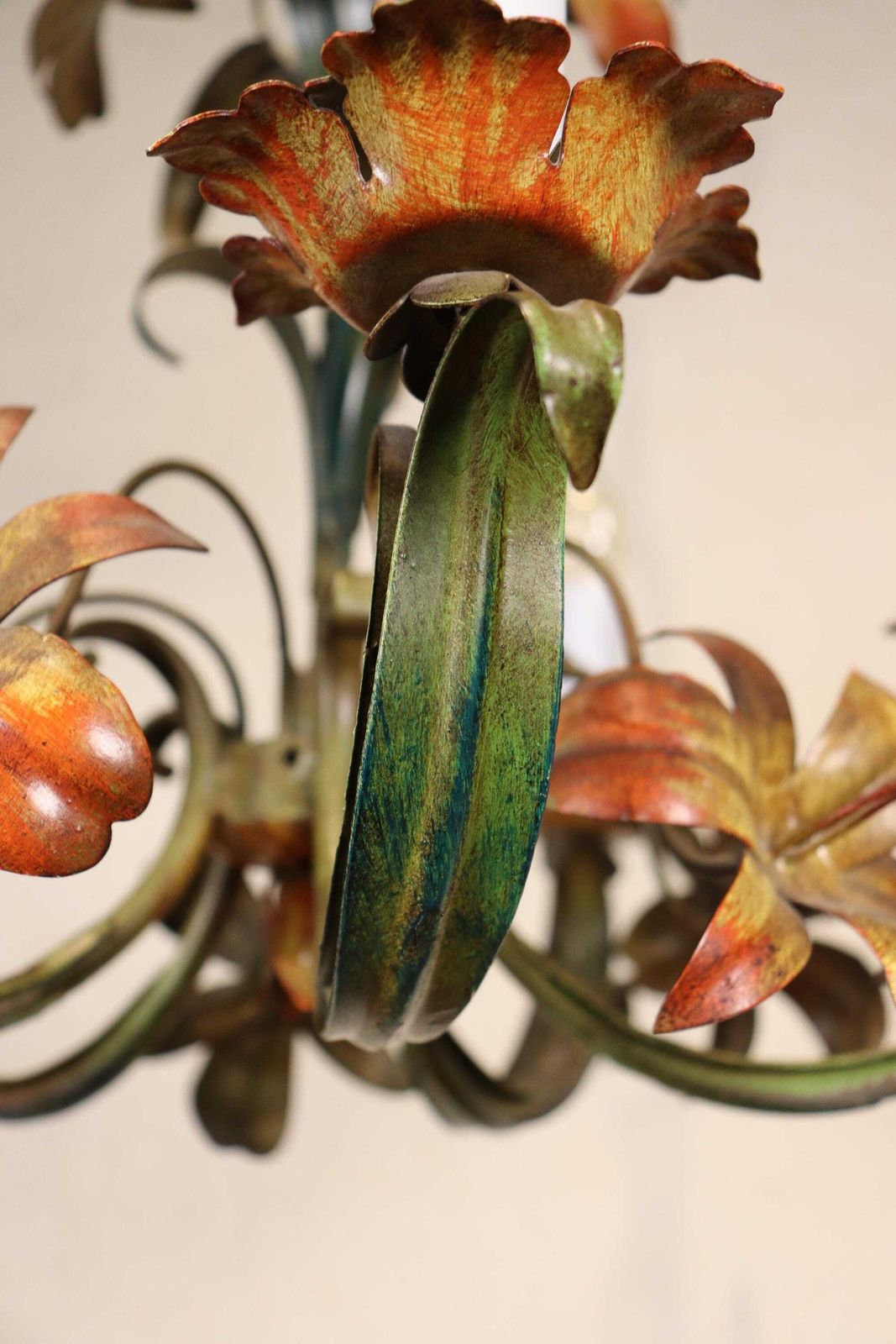 Vintage Antique Style Italian Tole Natural Flower Chandelier (St.220) photo furniture
