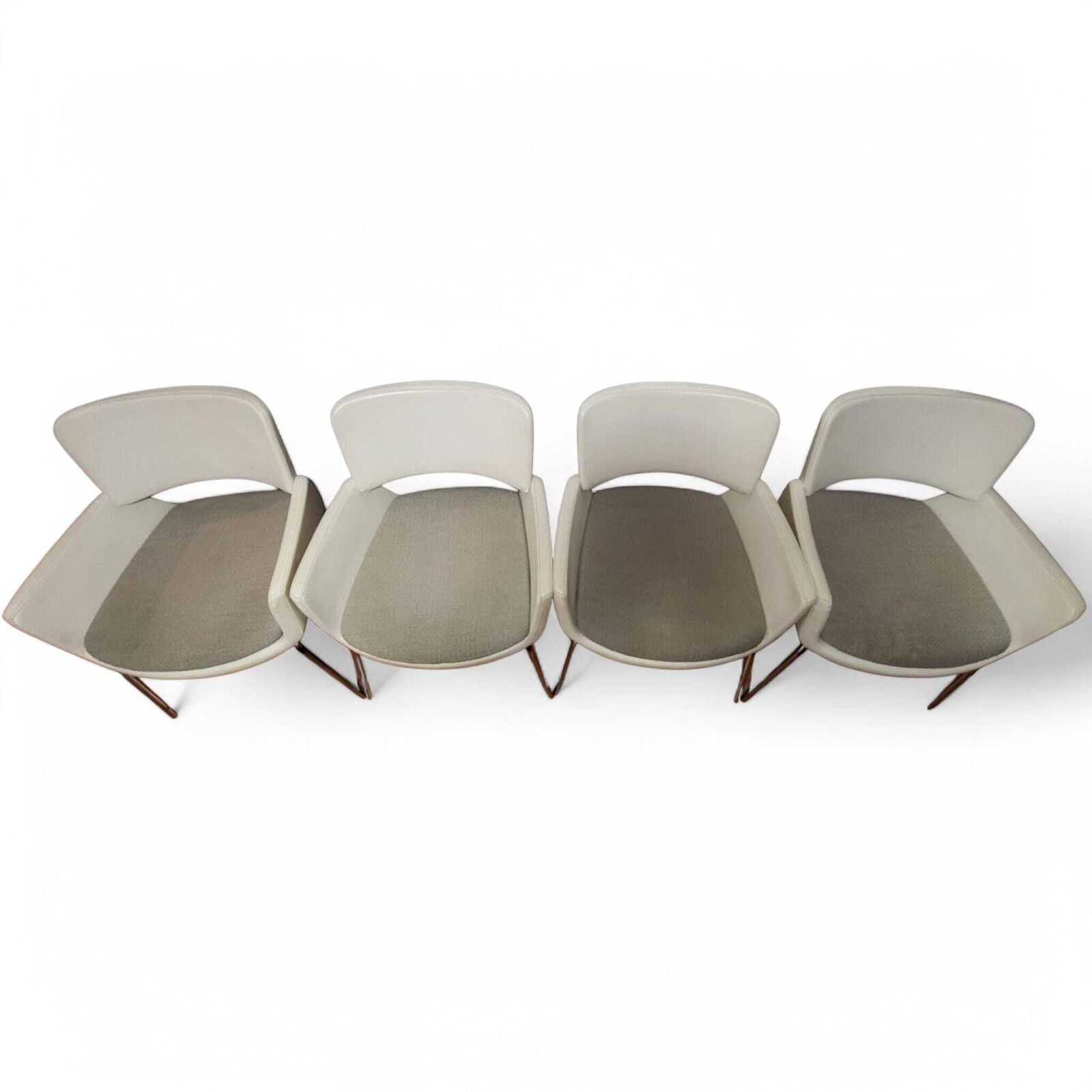 Set Of 4 Vintage Korus White Leather Industrial Style Dining Chairs   Retro Chic Mid Century Design photo for sale