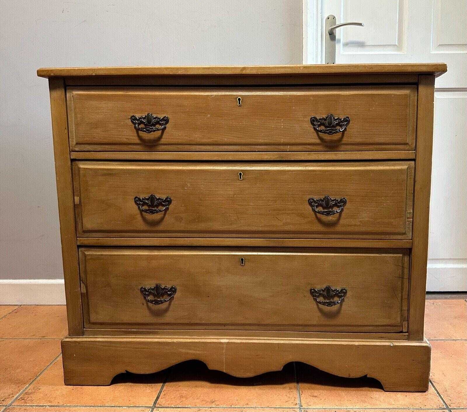 Edwardian Mahogany Three Drawer Dressing Chest Of Drawers photo furniture