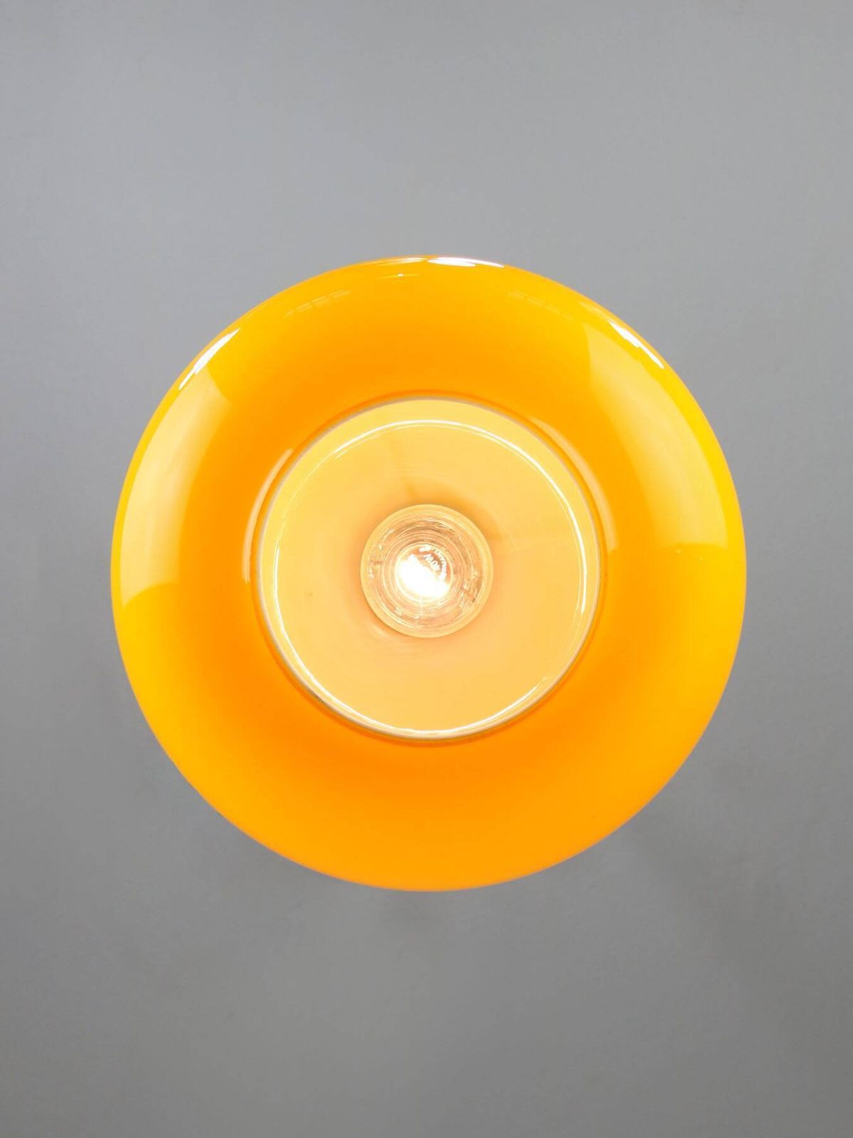 photo buy Mid Century Italian Yellow Glass And Brass Pendant Lamp