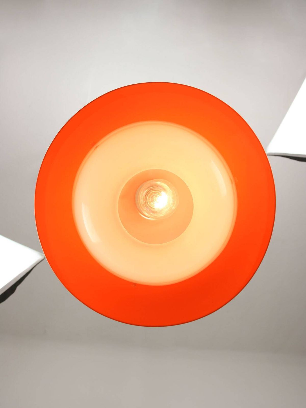 Lighting Space Age Italian Orange Acrylic Glass Pendant Lamp, 1970s photo