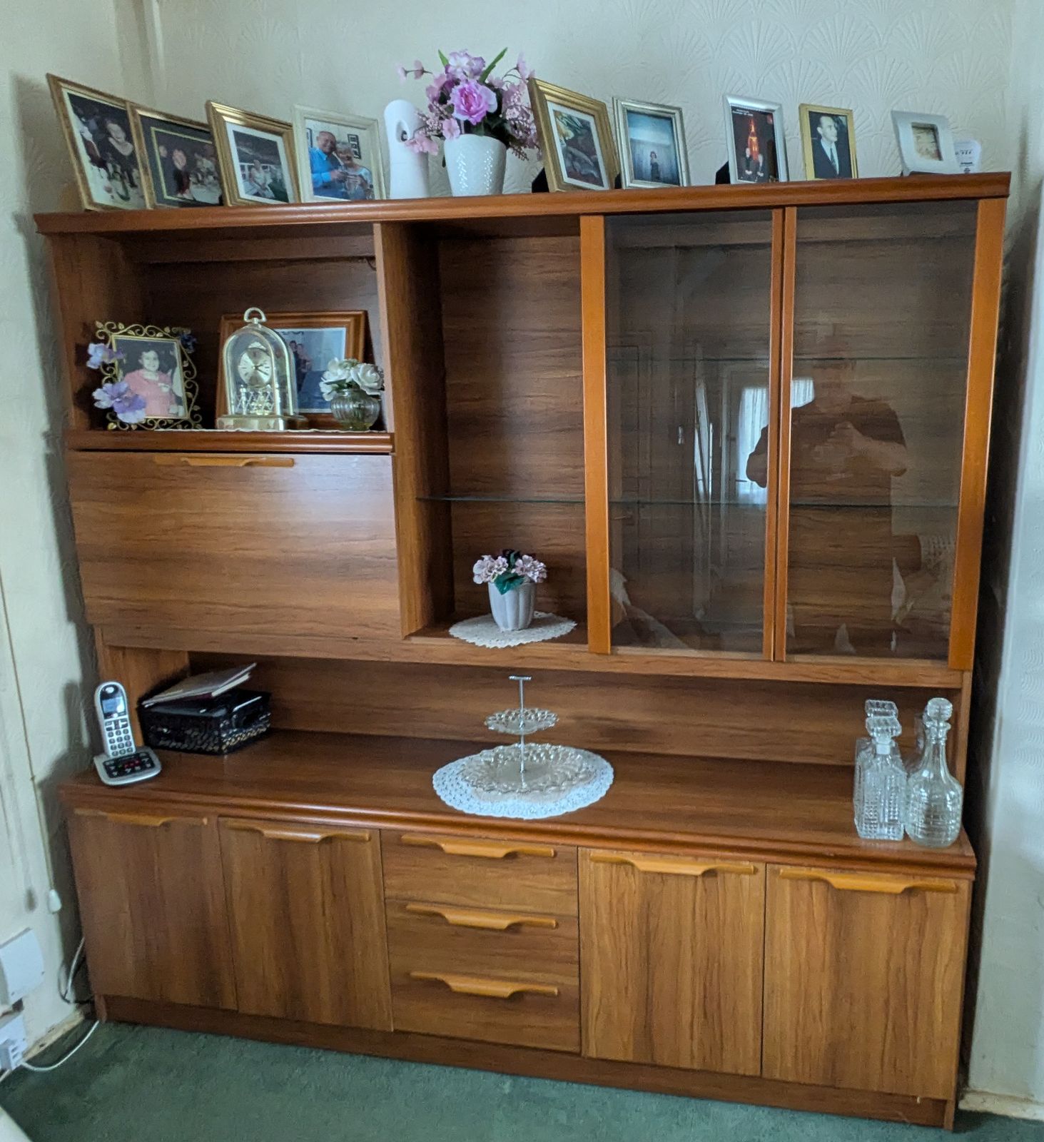 Mid Century State Room By Stonehill Teak Living Room  Display Cabinet