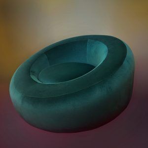 Pair Of Italian Round Armchairs By Vivian Del Sud