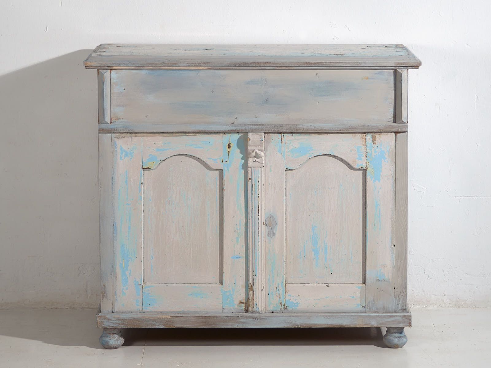 photo vinterior Antique Blue Patina Shop Counter (C.1940) #81