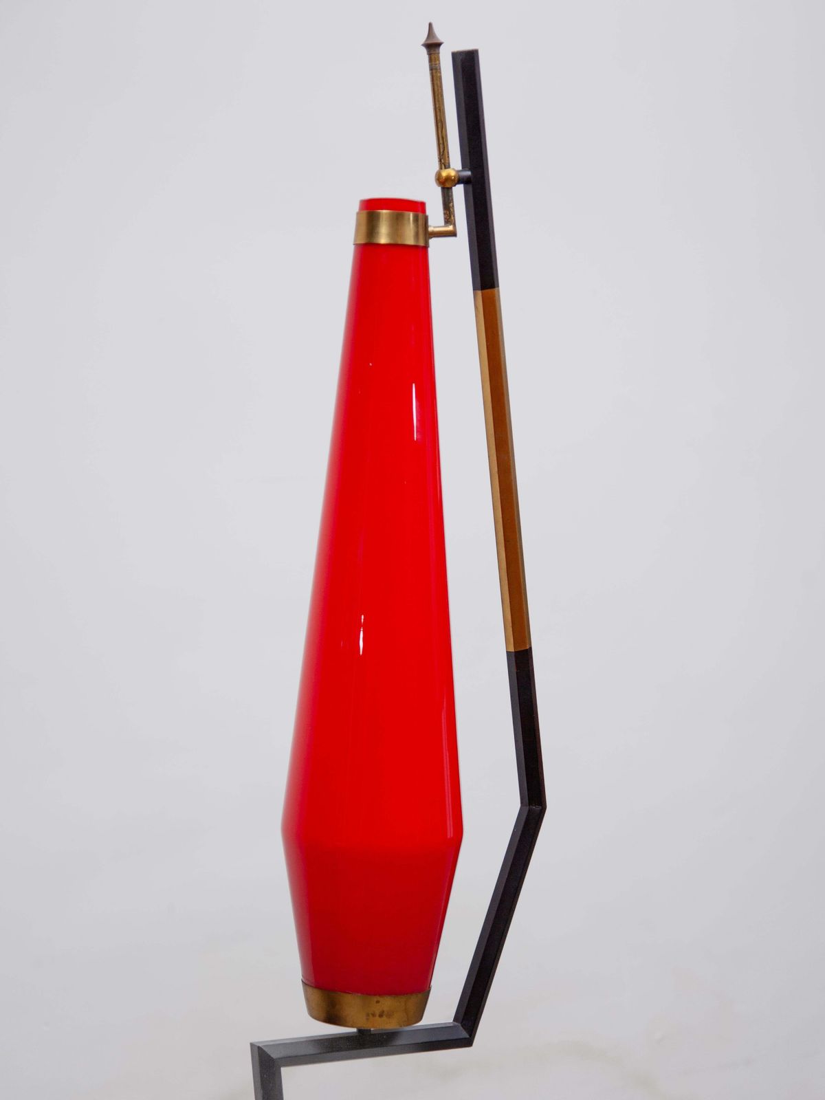 Stilnovo Red Glass Shade Floor Lamp, 1960 Designed By Vistosi photo Lighting