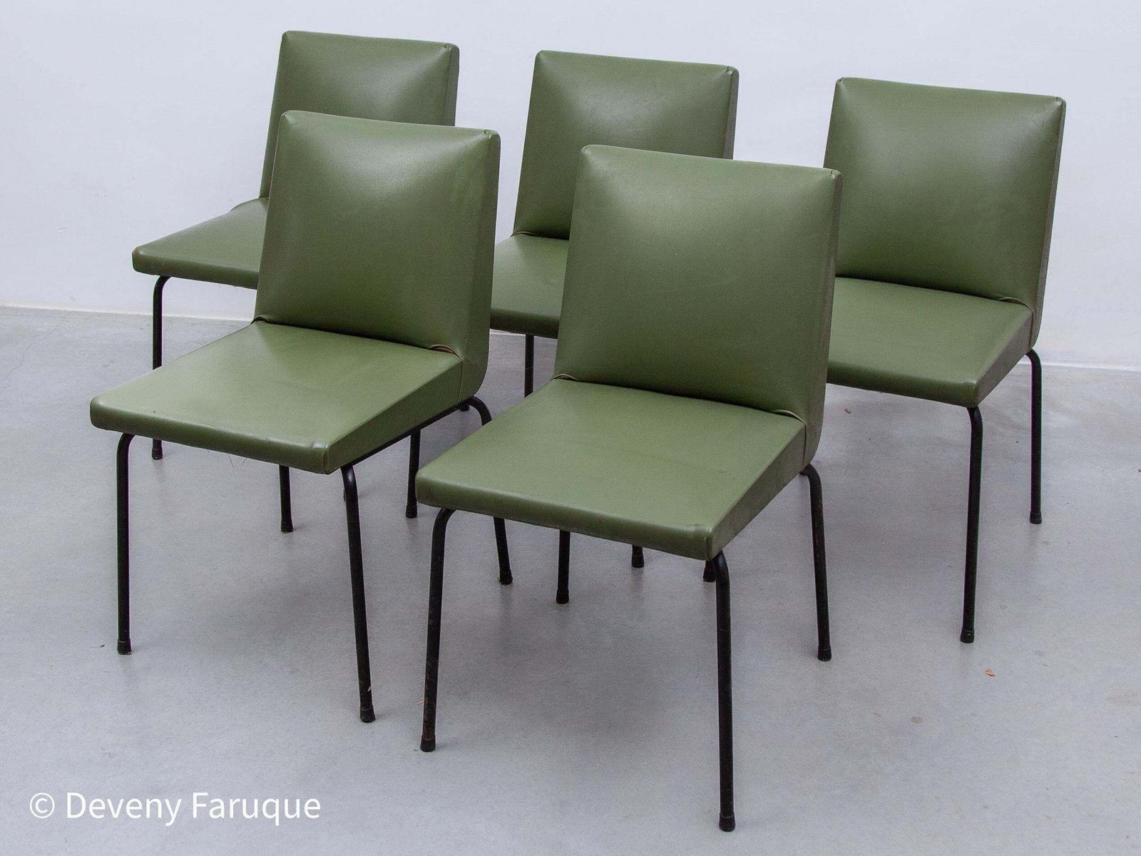 photo furniture Set Of Five Dining Room Chairs Designed By Pierre Guariche For Meurop, Belgium