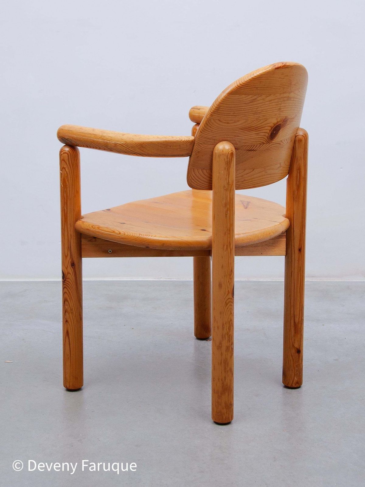 Set Of Two Solid Pine Side Arm Chairs By Rainer Daumiller For Hirtshals, 1970s photo for sale