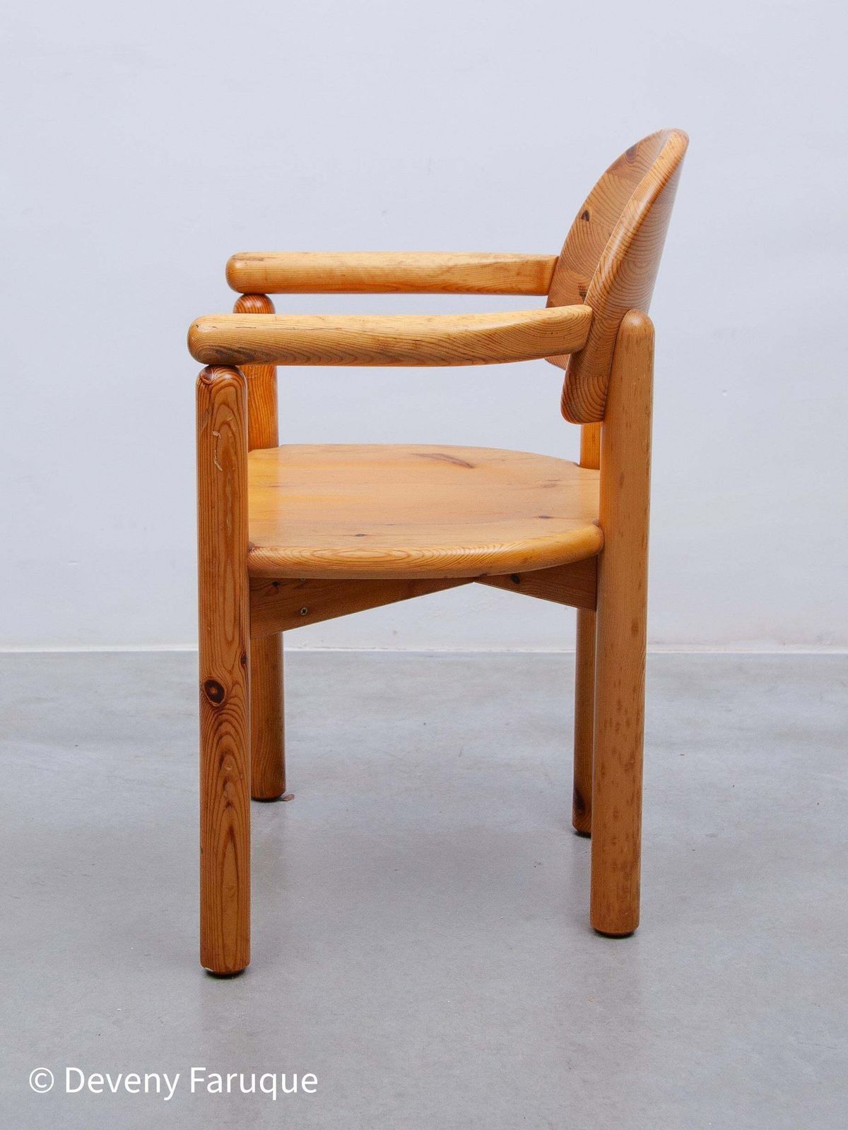 Set Of Two Solid Pine Side Arm Chairs By Rainer Daumiller For Hirtshals, 1970s photo Furniture