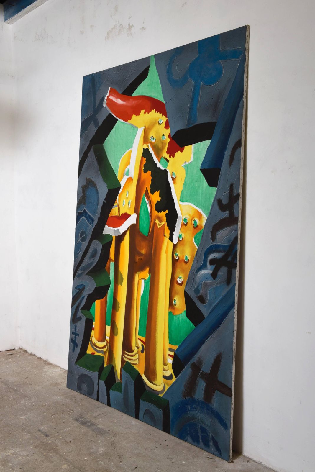 Large Painting By Cesar Bailleux, His Imagination "The Tempel" 1989 photo furniture