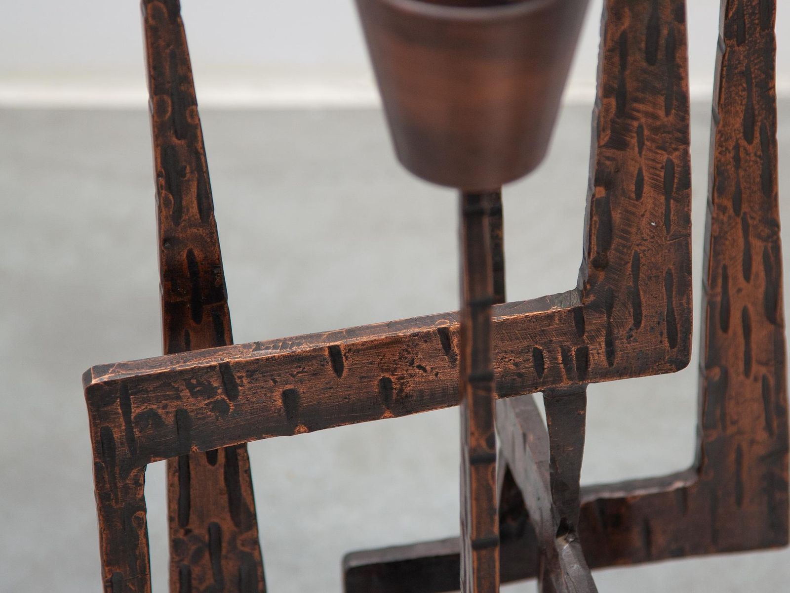 photo buy Brutalist Candelabra, Sculpture In Wrought Iron, 1970s, France