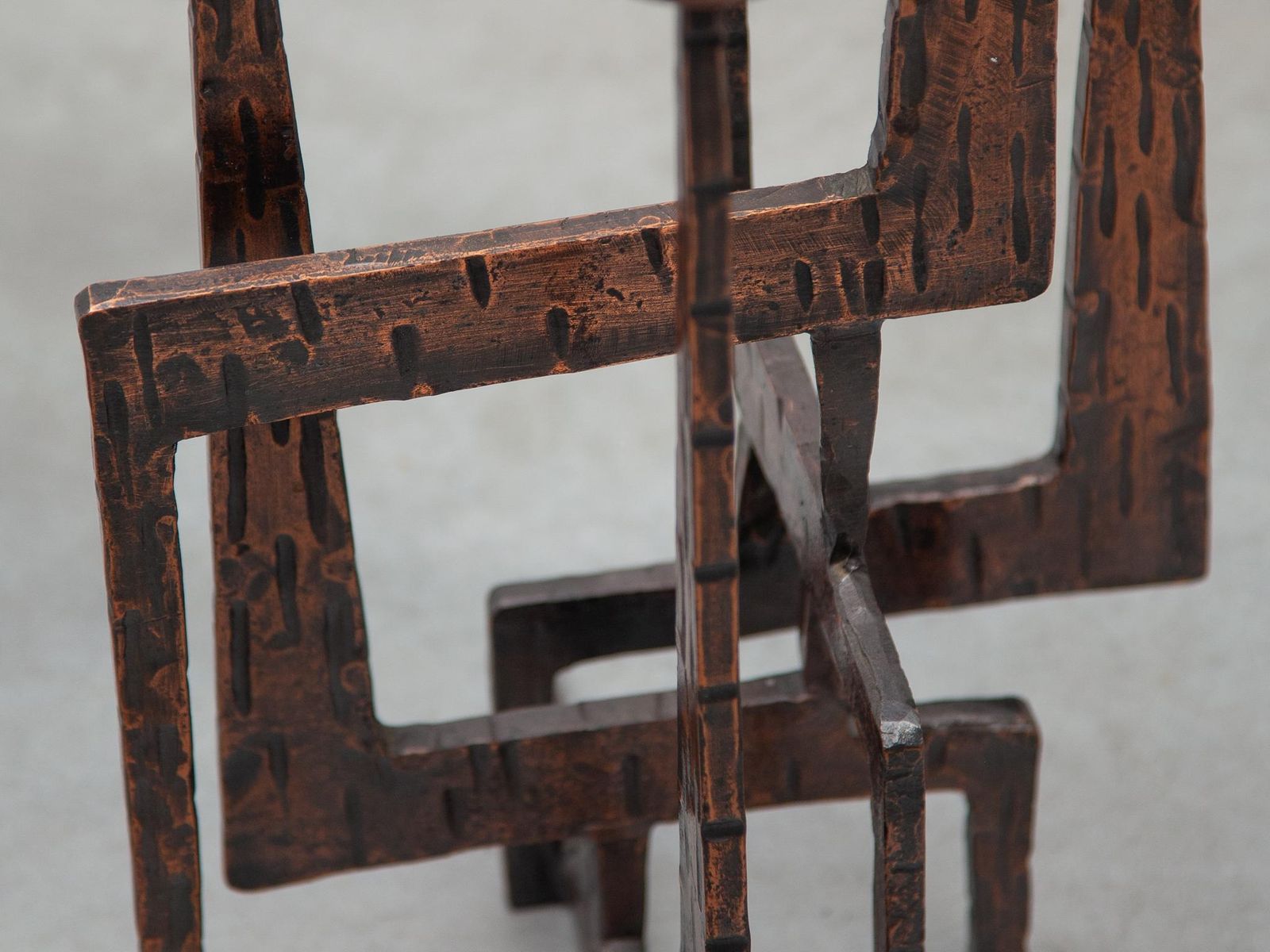 photo vintage Brutalist Candelabra, Sculpture In Wrought Iron, 1970s, France