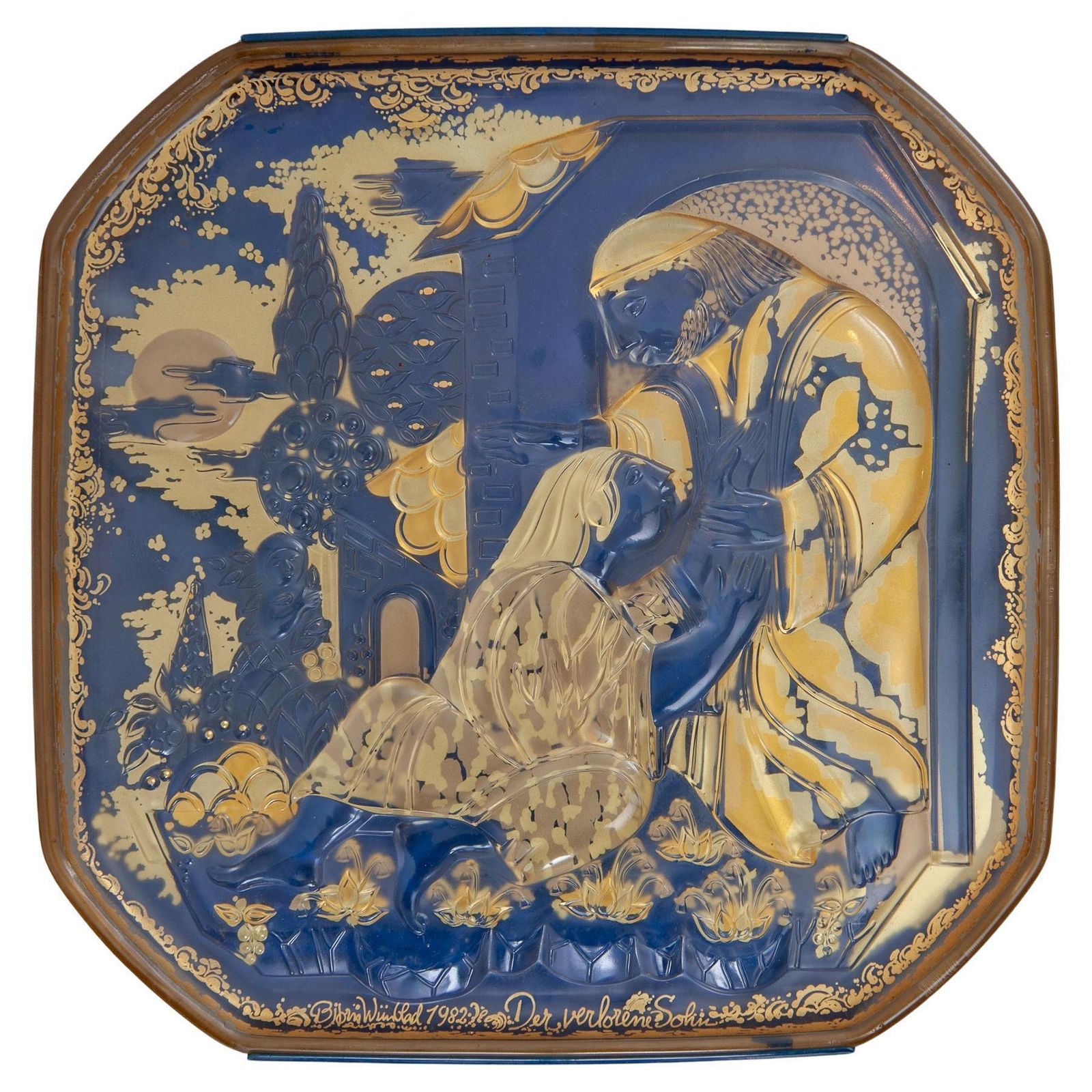 Glass Art Wall Mounted Parable Of The Prodigal Son By  Bjorn Wiinblad, Rosenthal