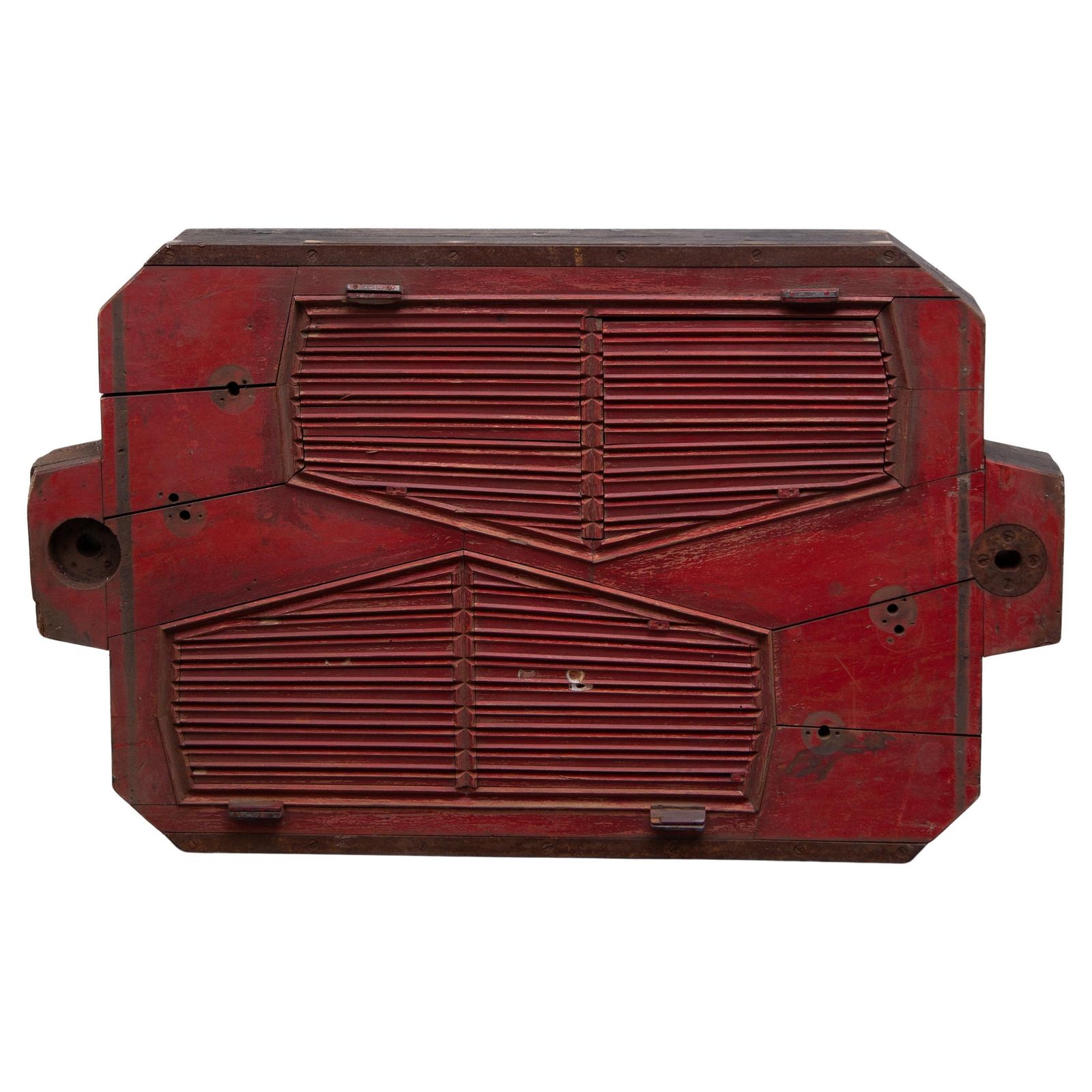 Machine Age Industrial Wooden Foundry Mold For A Chrome Car Grill, France, 1950s