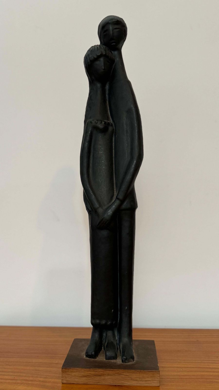 Black Glazed Sculpture Ceramic By Elie Van Damme, Belgium, 1960s photo vintage