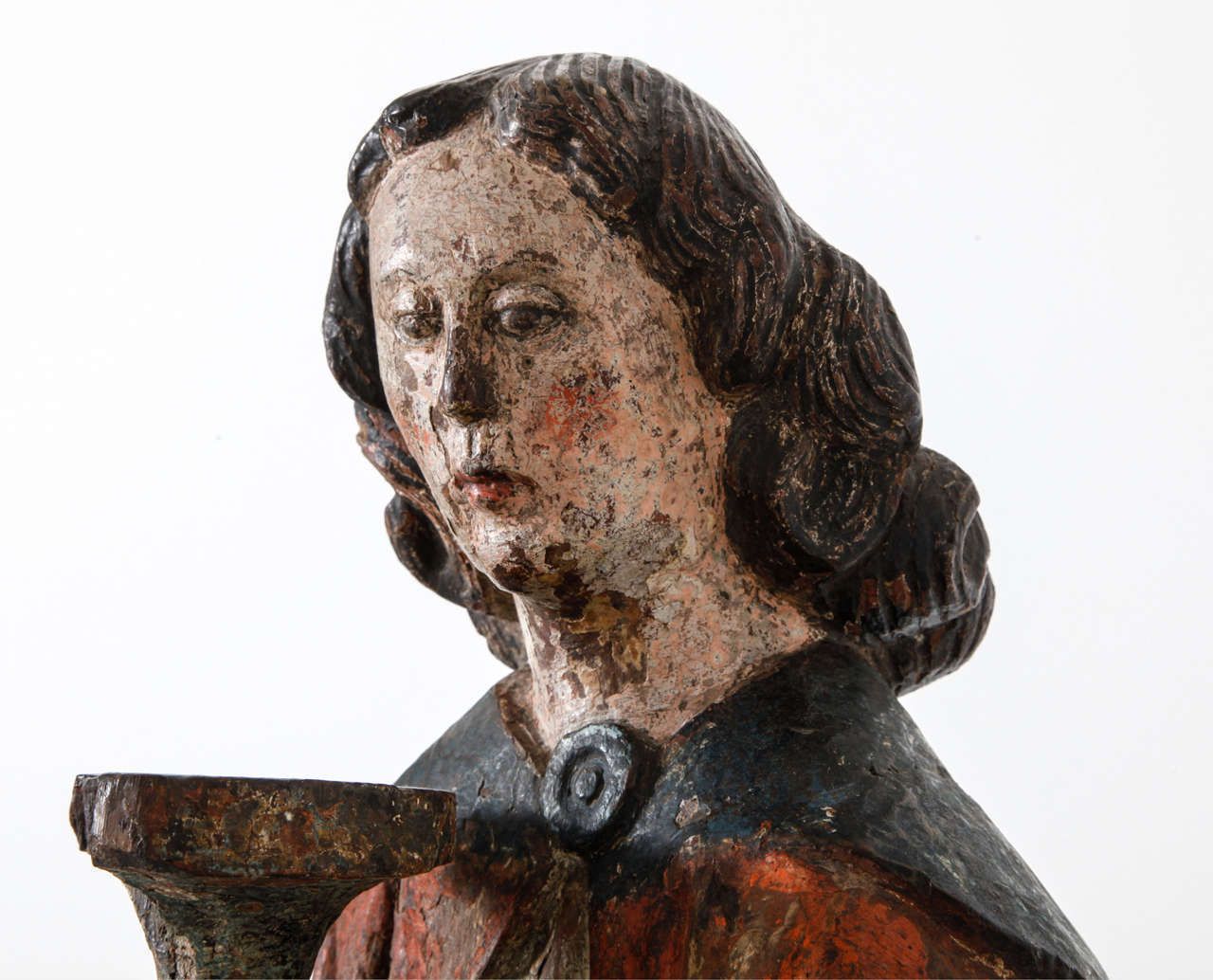 Works Of Art Polychrome Guardian Angel With Candelabrum, Netherlands photo furniture