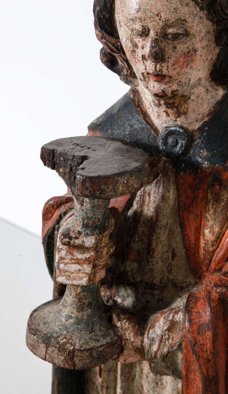 Works Of Art Polychrome Guardian Angel With Candelabrum, Netherlands photo 7204.0