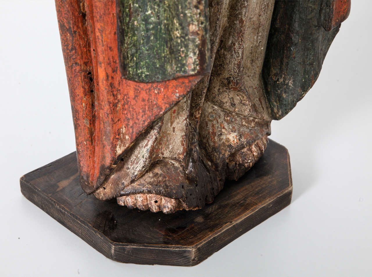 Works Of Art Polychrome Guardian Angel With Candelabrum, Netherlands photo vintage
