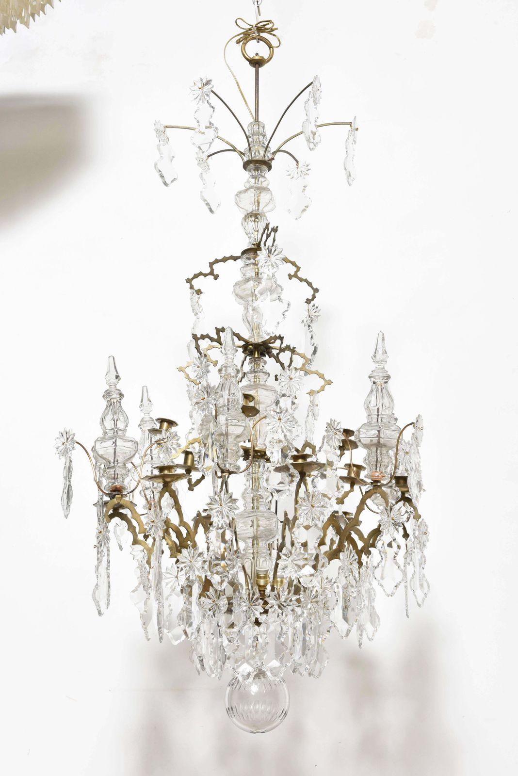 Louis XV Crystal Twelve Arms Chandelier, Maison Bagues, France photo for sale