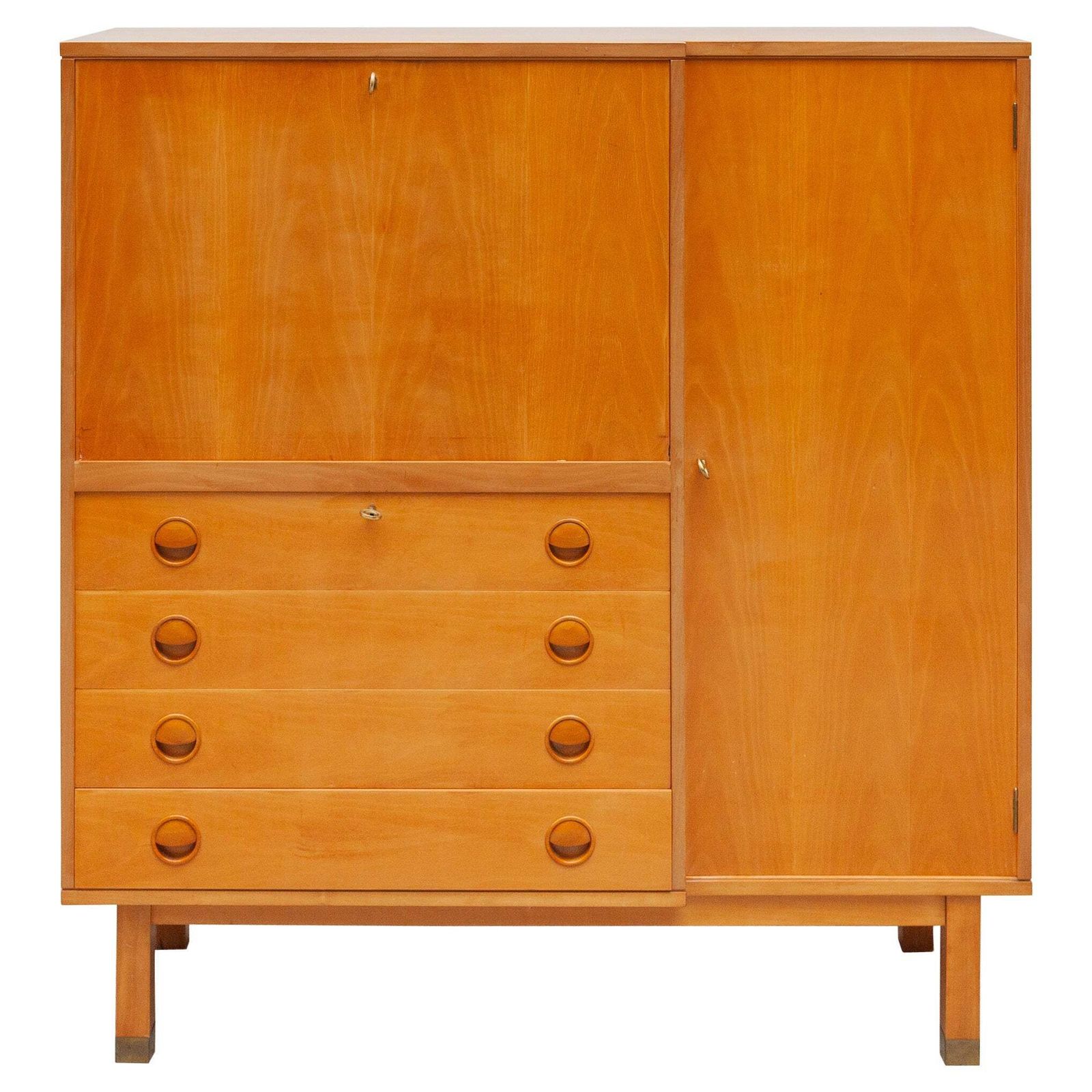 Mid Century Modern Desk Sideboard Bureau Secretaire Belgium Design, 1960s