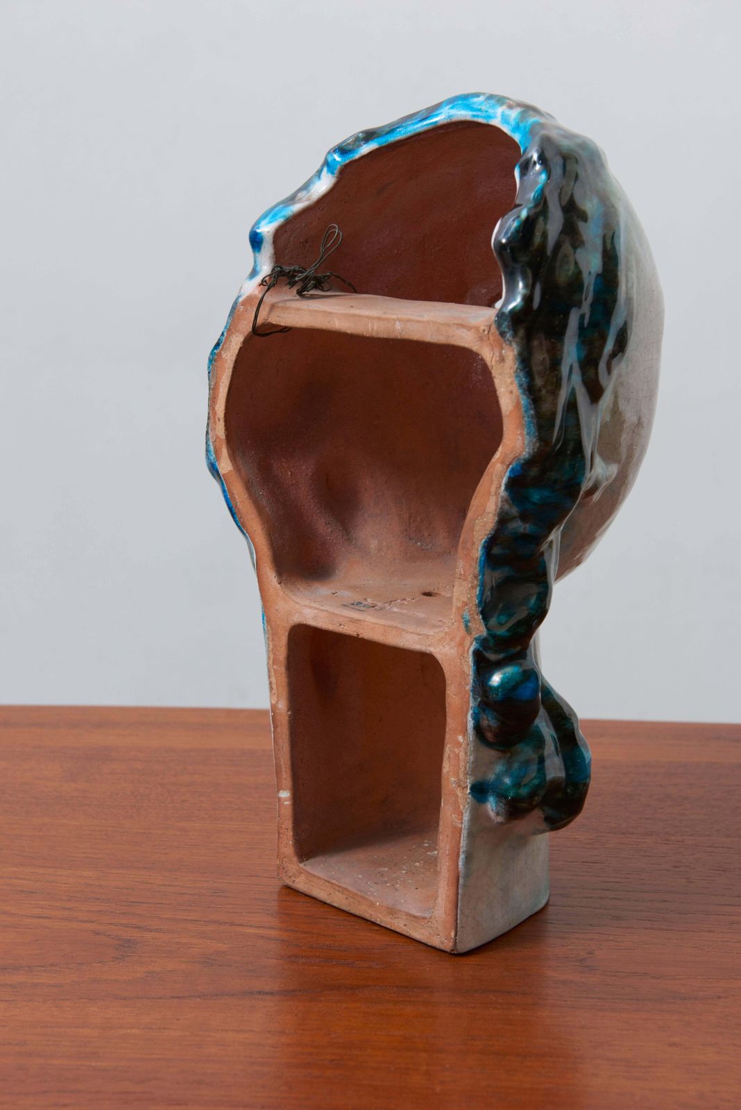 Unique Ceramic Portret Buste, Girl With Blue Hair By Erwin Spuler 1930s, Germany photo buy