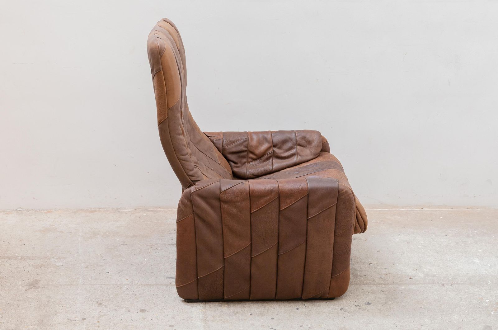 De Sede Brown Leather Patchwork Seventies Lounge Chair photo Furniture