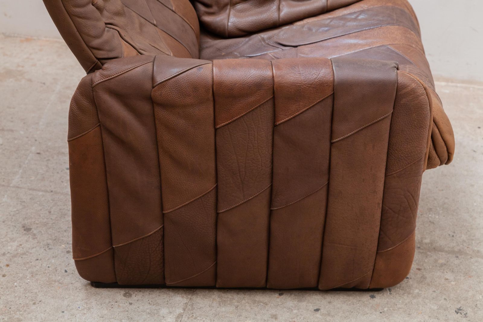 De Sede Brown Leather Patchwork Seventies Lounge Chair photo buy