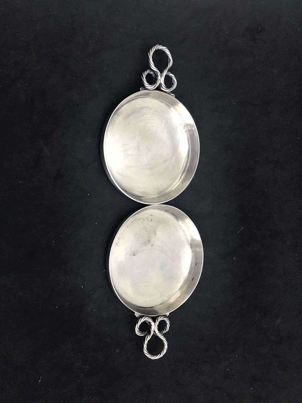 Christofle Set 2 Small Dishes/ Taste Wine, Coasters/ Individual Ashtrays Rare Silver Plated Table Decor Gift For Hostess Smoker Tobacciana photo for sale
