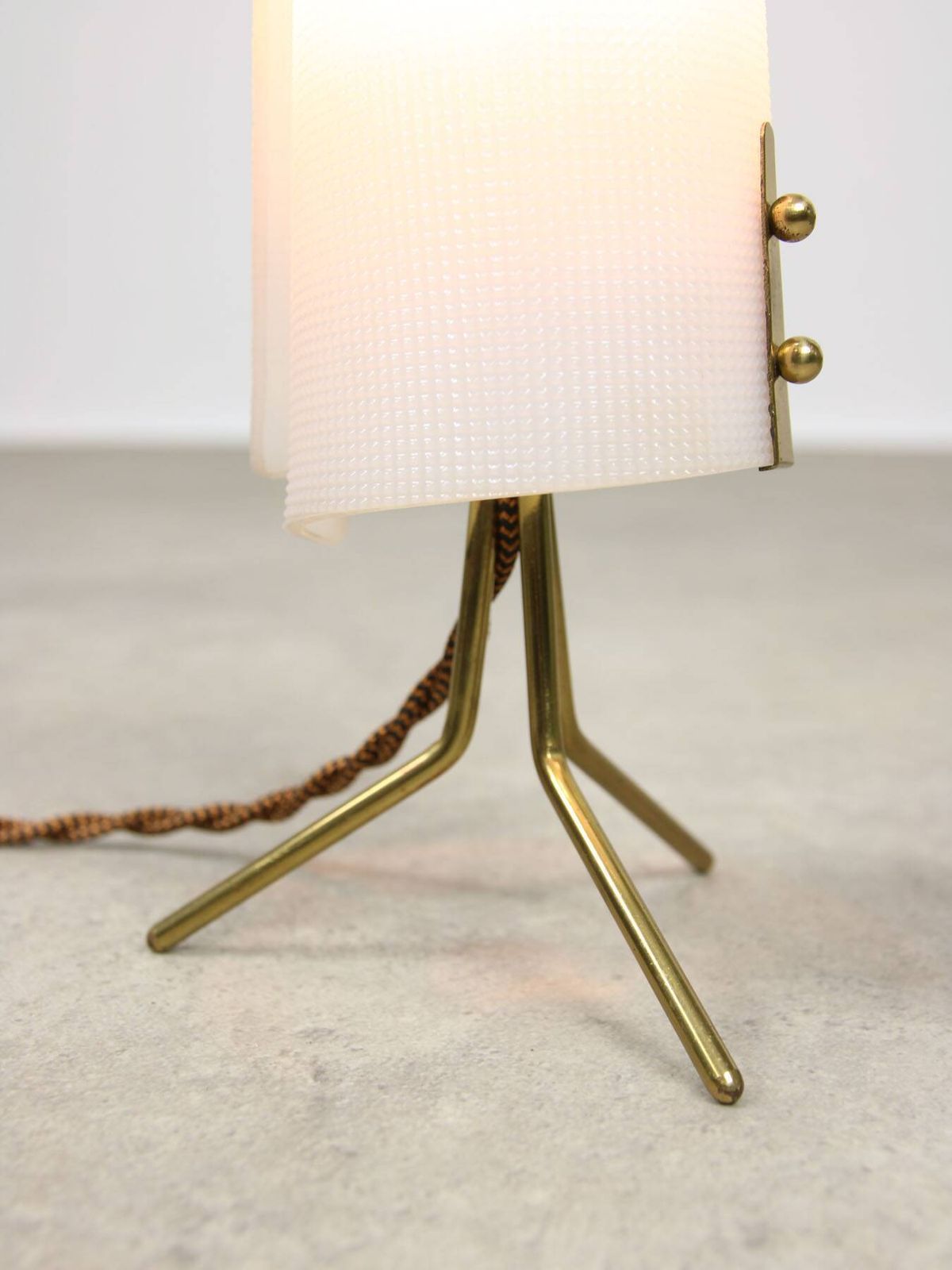 Mid Century Italian Plastic And Brass Table Lamp photo vintage