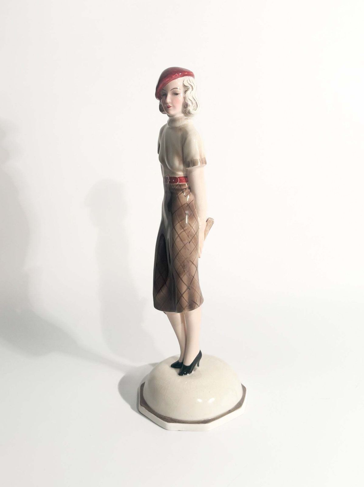 1930.0 Goldscheider Ceramic Figurine Of A Tennis Player By Stefan Dakon From The 1930s photo