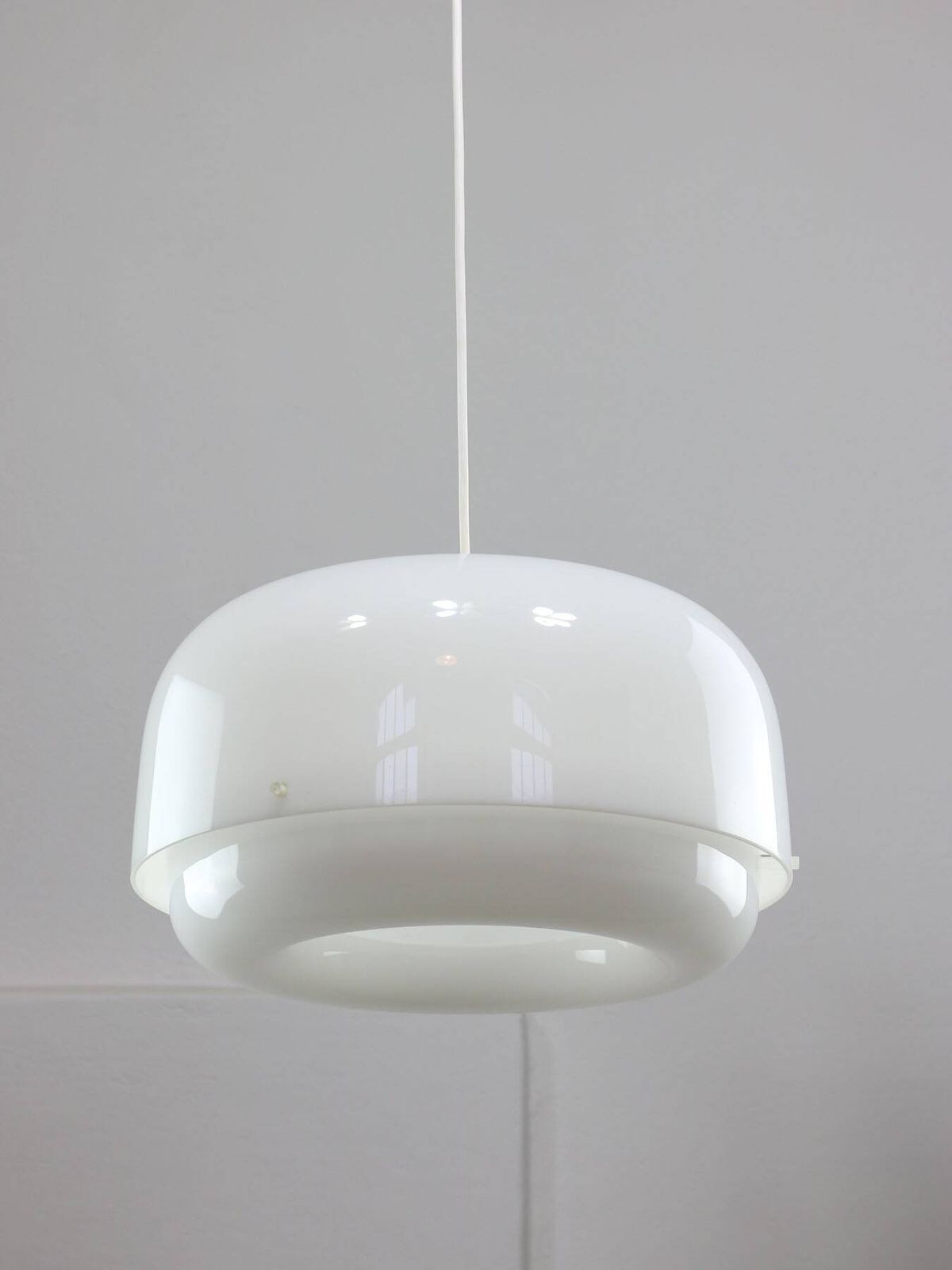 788.0 Page 1 Of 19 Italian White Medusa Pendant Brass Edition By Luigi Massoni For Guzzini, 1970s photo