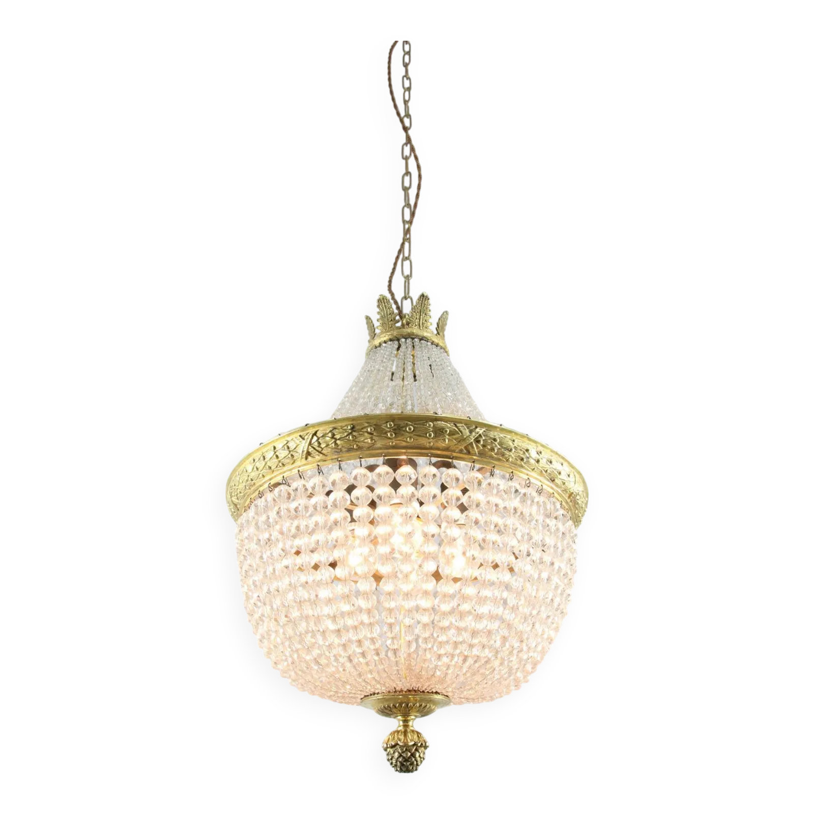 Page 1 Of 18 Empire Crystal And Brass Chandelier, 1940s