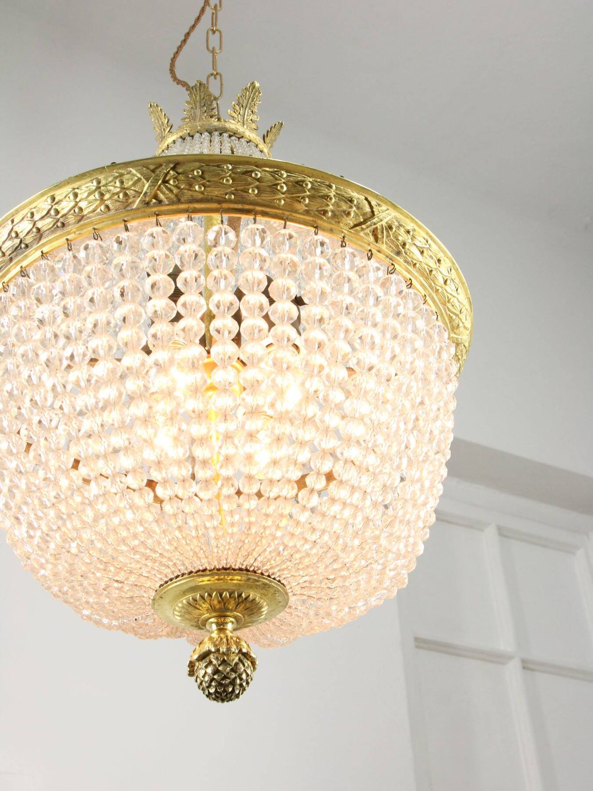 photo for sale Page 1 Of 18 Empire Crystal And Brass Chandelier, 1940s