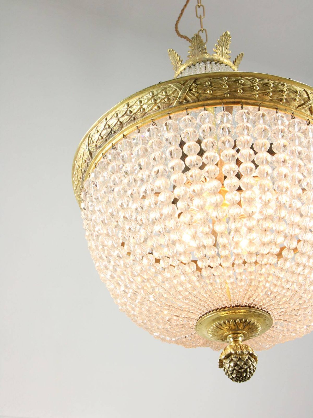photo buy Page 1 Of 18 Empire Crystal And Brass Chandelier, 1940s