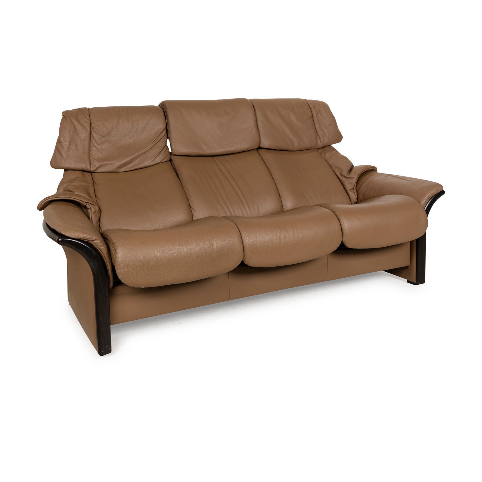 Stressless Eldorado Leather Three Seater Brown Beige Sofa Manual Function photo 1721.0