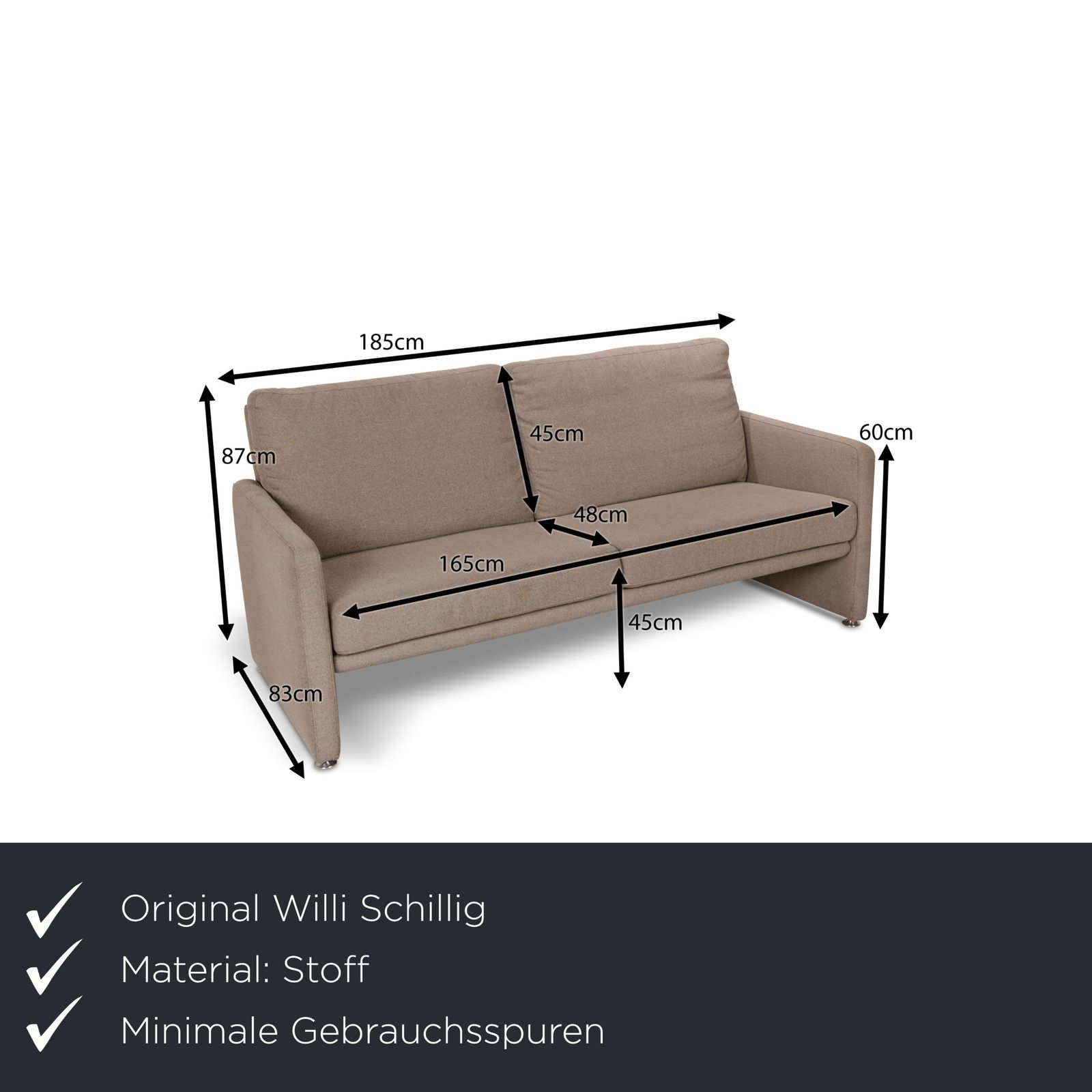 Canapé 3 places Willi Schillig en tissu beige photo furniture