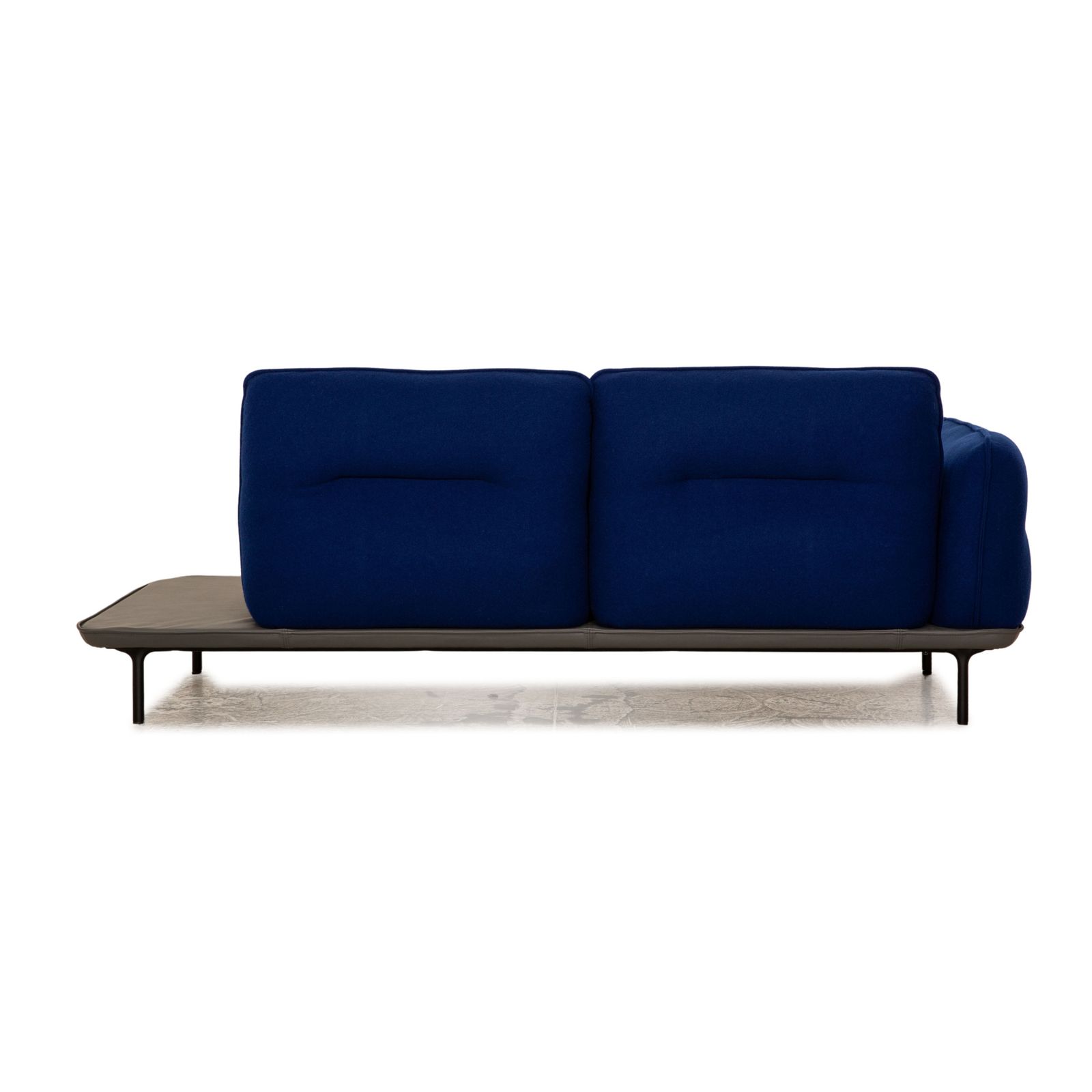 Canapé 2 places Rolf Benz 515 Addit en tissu bleu, structure en cuir photo vinterior