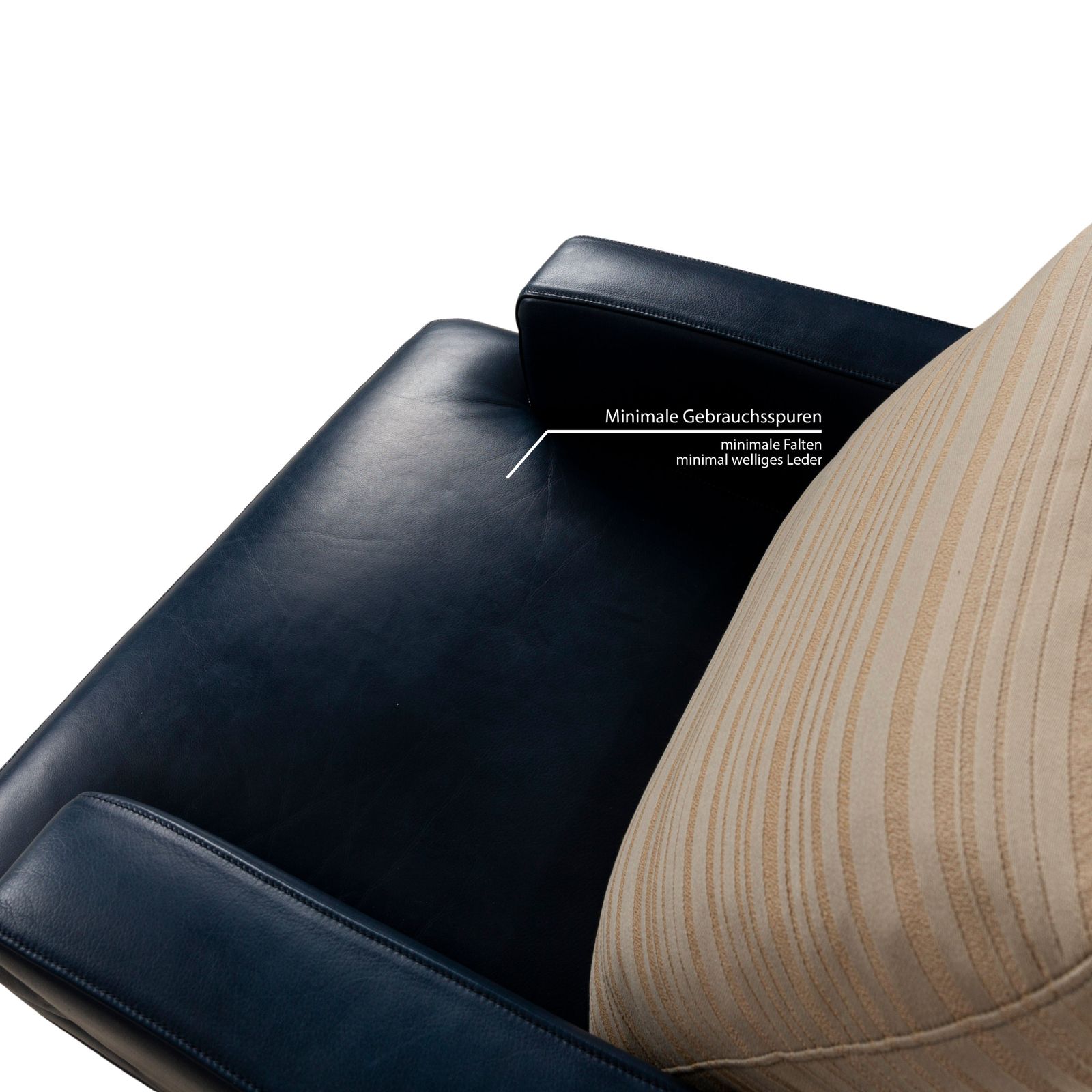 Fauteuil Fsm Clarus en cuir bleu et marron photo vintage
