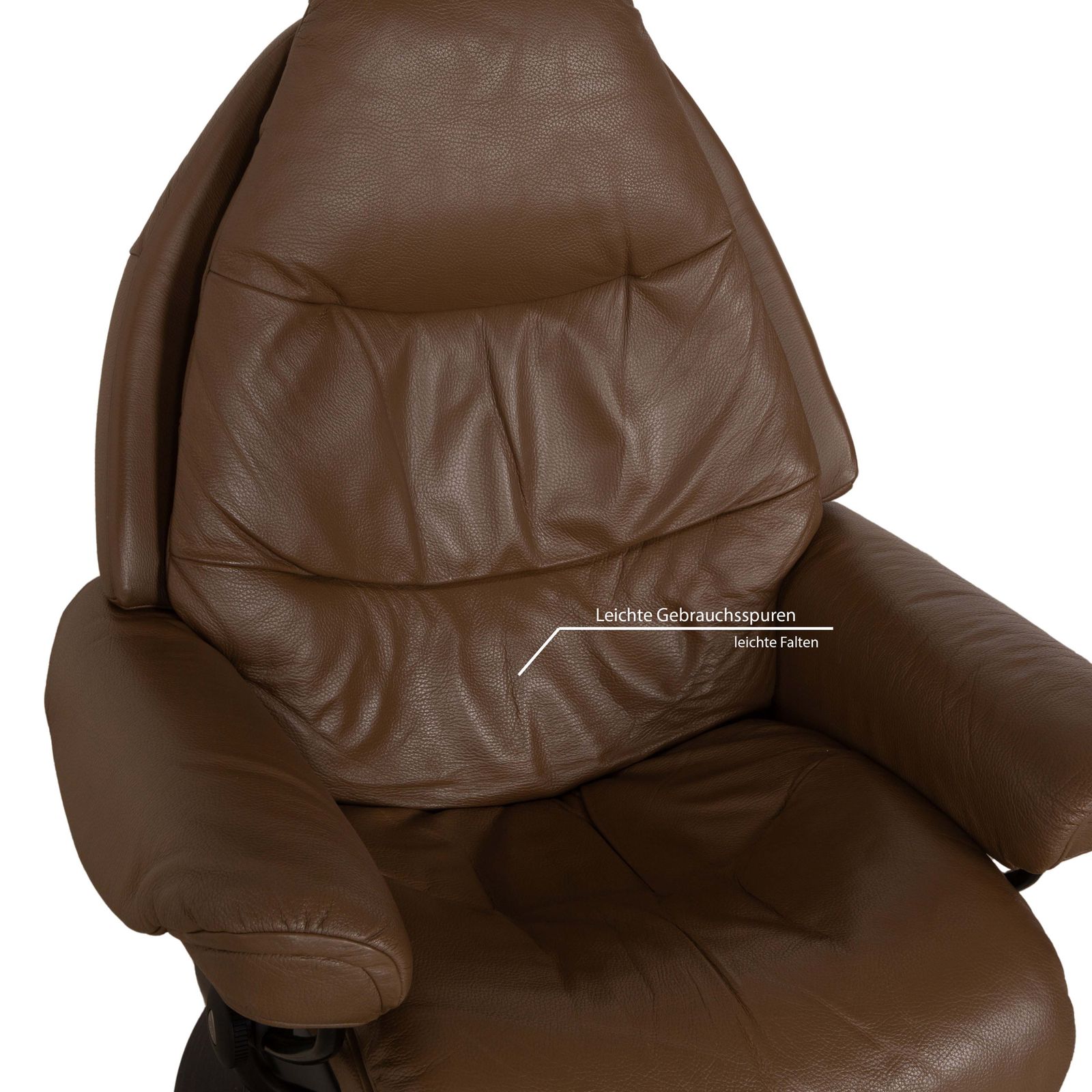 Fauteuil Stressless Voyager en cuir, marron beige, fonction manuelle photo vinterior