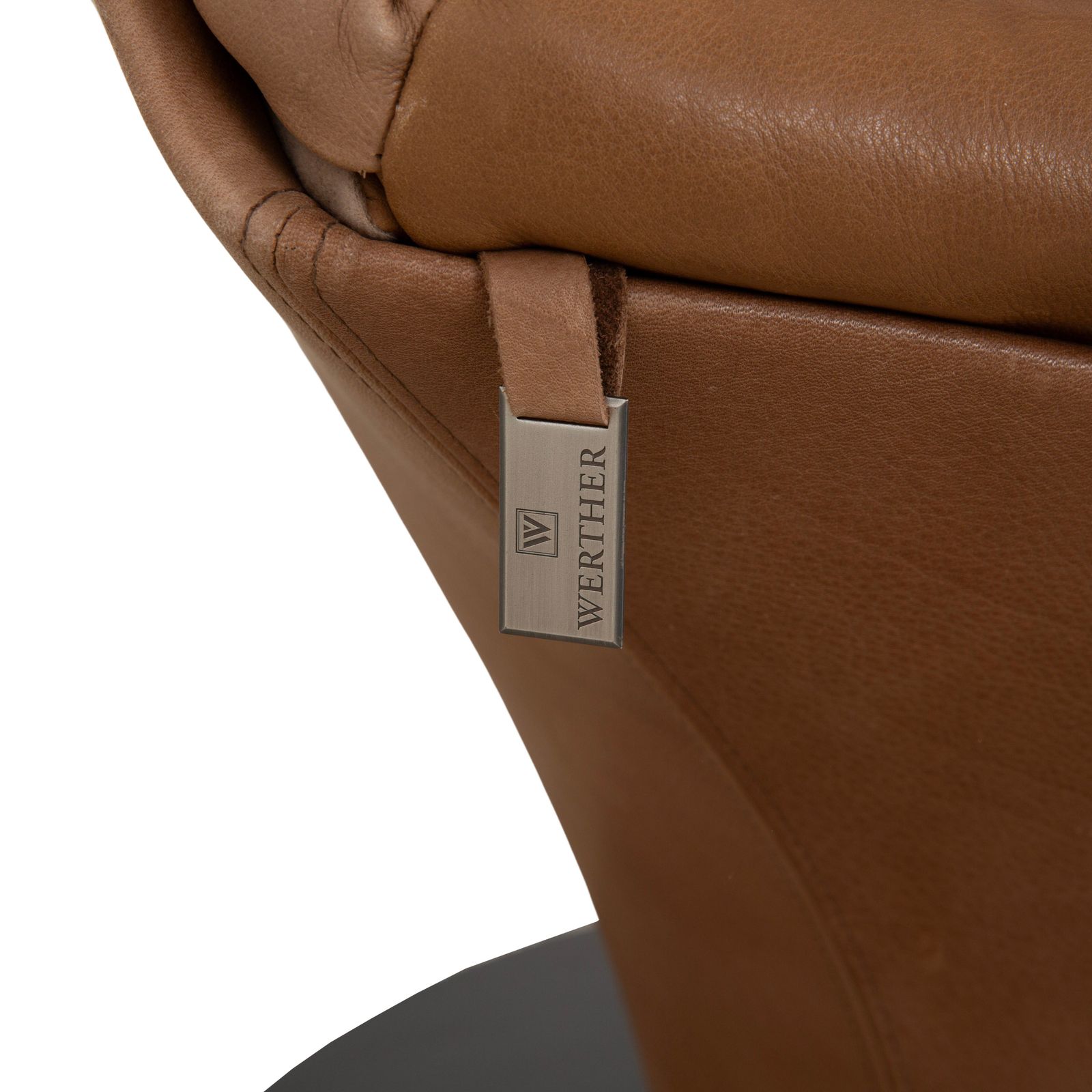 Fauteuil Werther W 100 en cuir, beige brun photo vinterior