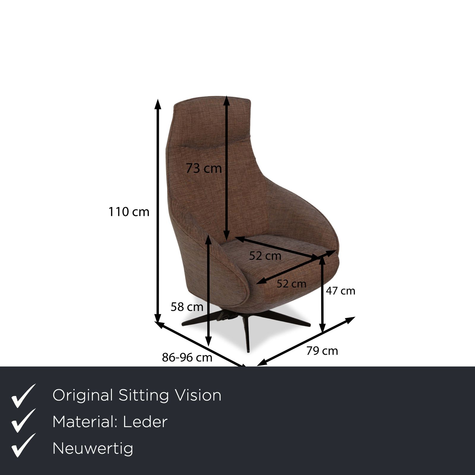 Sitting Vision Mv 248 Stoffen Fauteuil Set Beige Bruin Schommelfunctie photo furniture