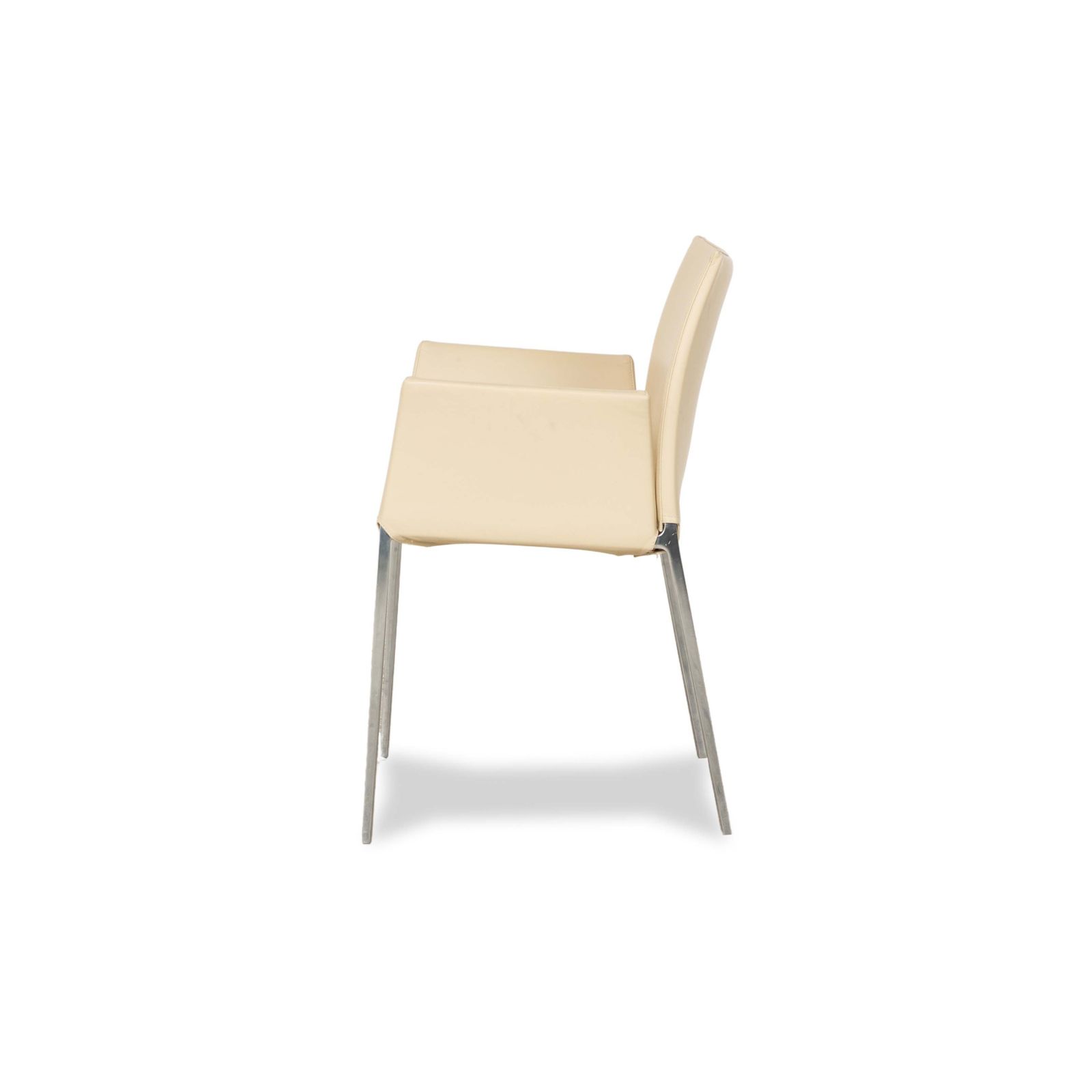 photo for sale Set Of 6 Zanotta Lia Leather Chair Cream Beige Egg Colored