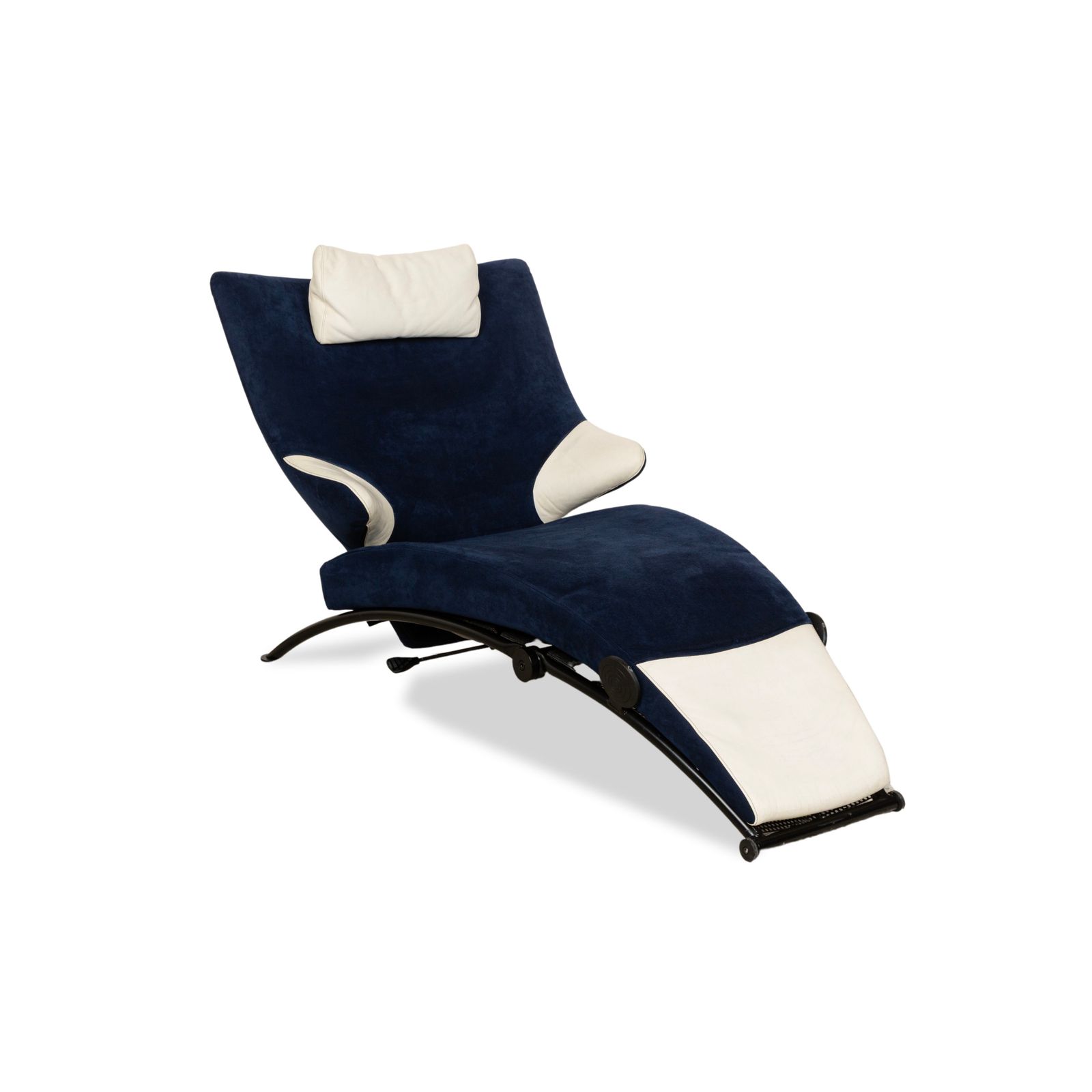 Wk Wohnen Solo 699 Stof Alcantara Fauteuil Blauw Crème Handmatige Functie photo for sale