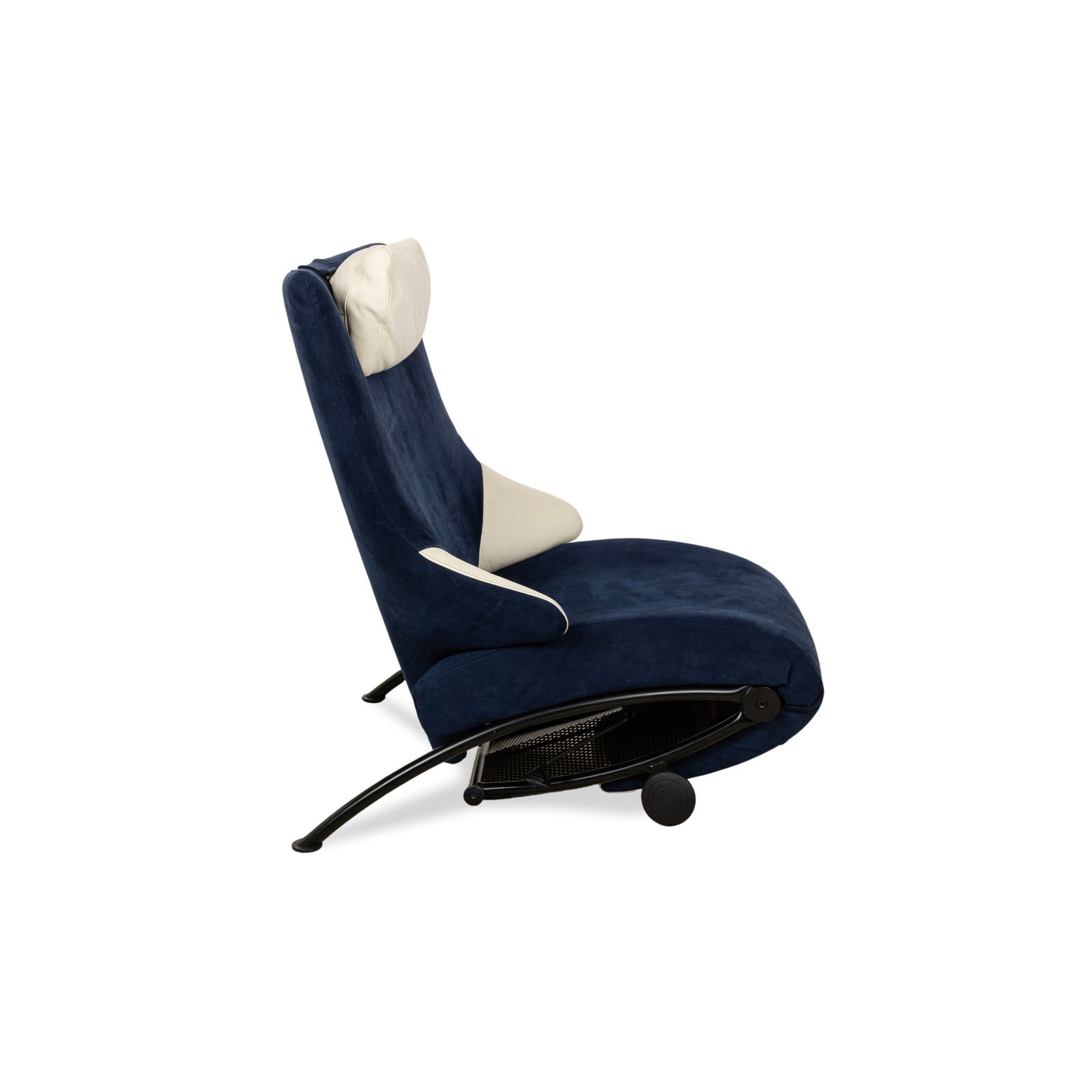 Furniture Wk Wohnen Solo 699 Fabric Alcantara Armchair Blue Cream Manual Function photo