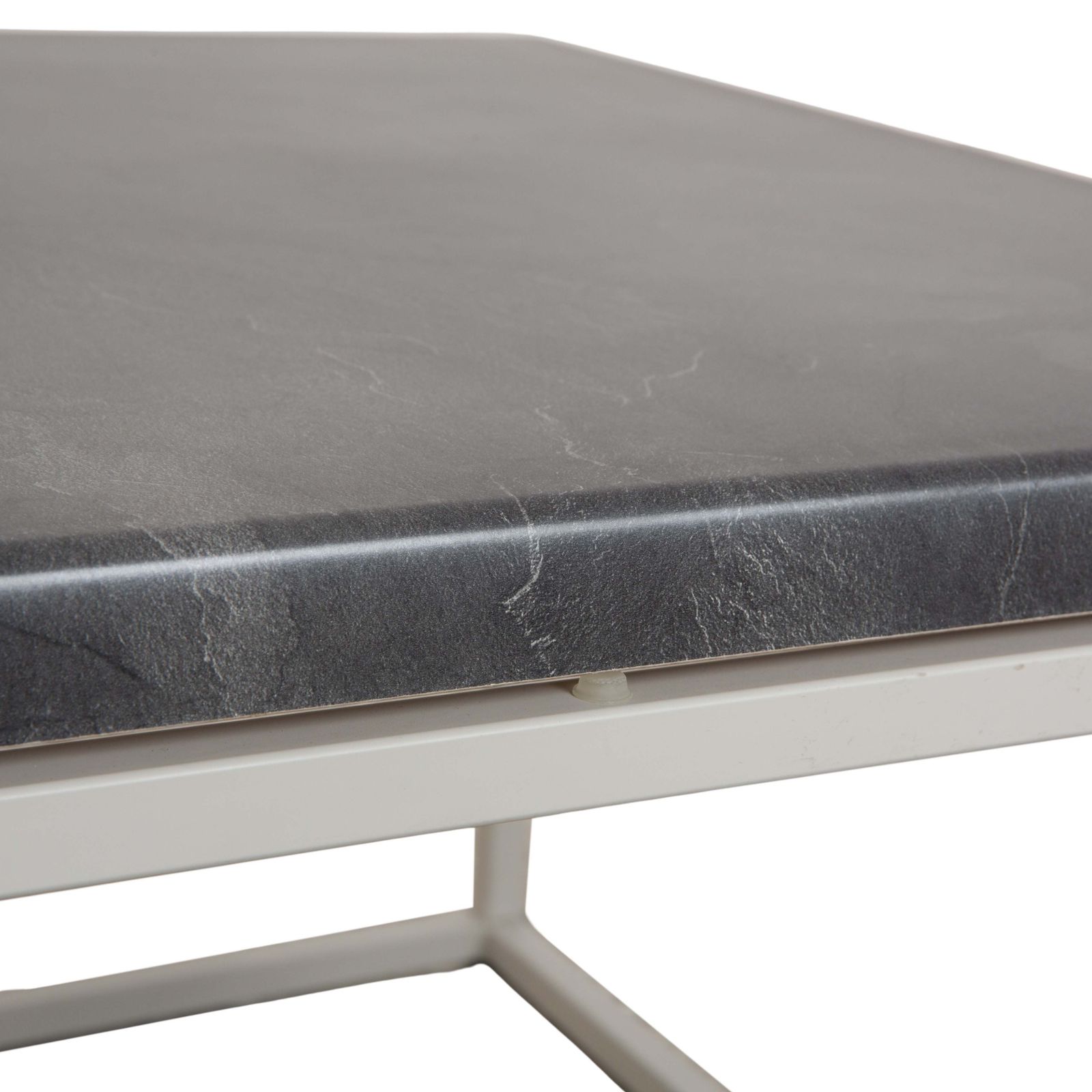 Table basse Pure Paris en plastique, métal argenté, gris photo for sale