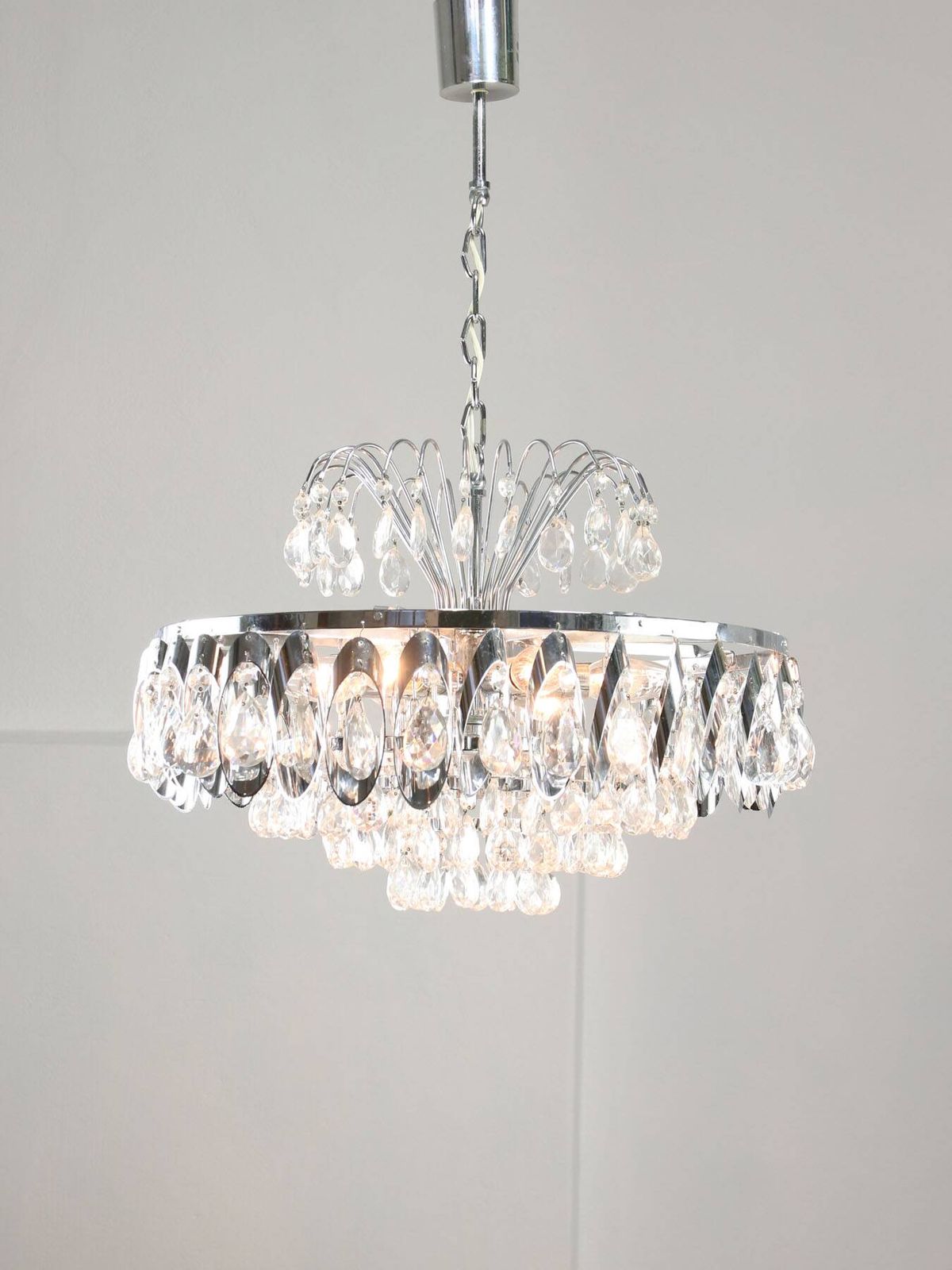 Page 1 Of 21 Pair Of Vintage Viennese Crystal Chandeliers, 1970s photo vinterior