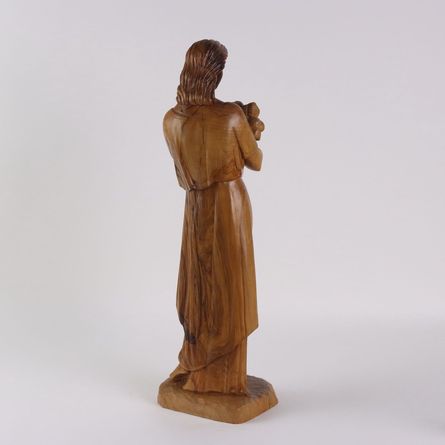 Antique Sculpture Olive Wood Italy XX Century photo vintage