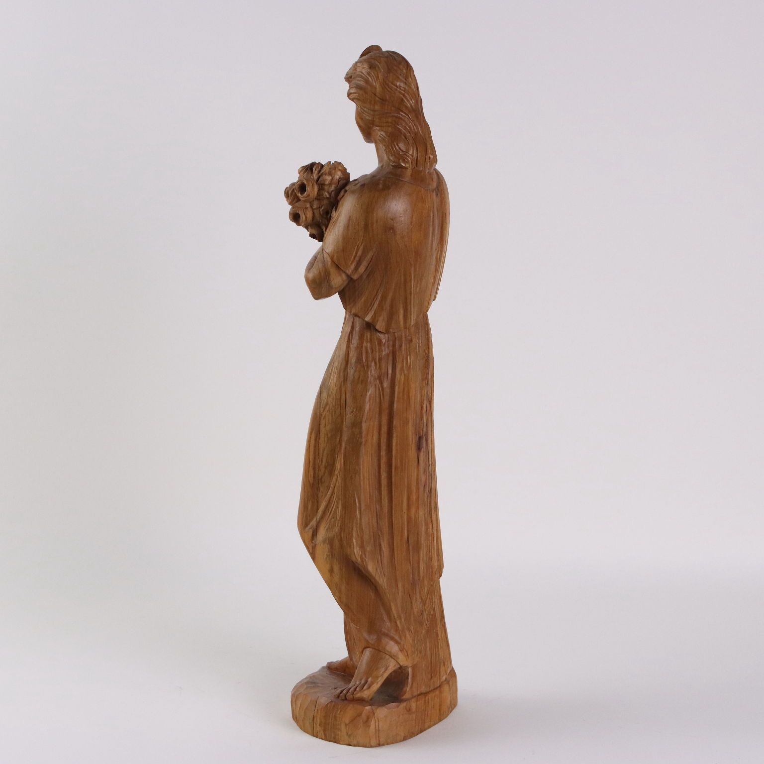 Antique Sculpture Olive Wood Italy XX Century photo vinterior