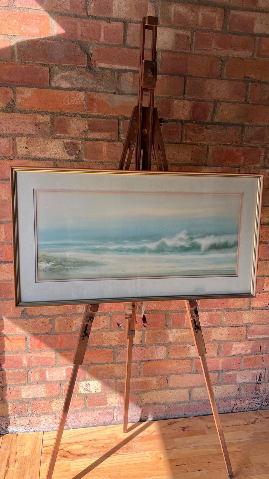 Signed Mid Century Watercolour Seascape Painting – Framed & Glazed