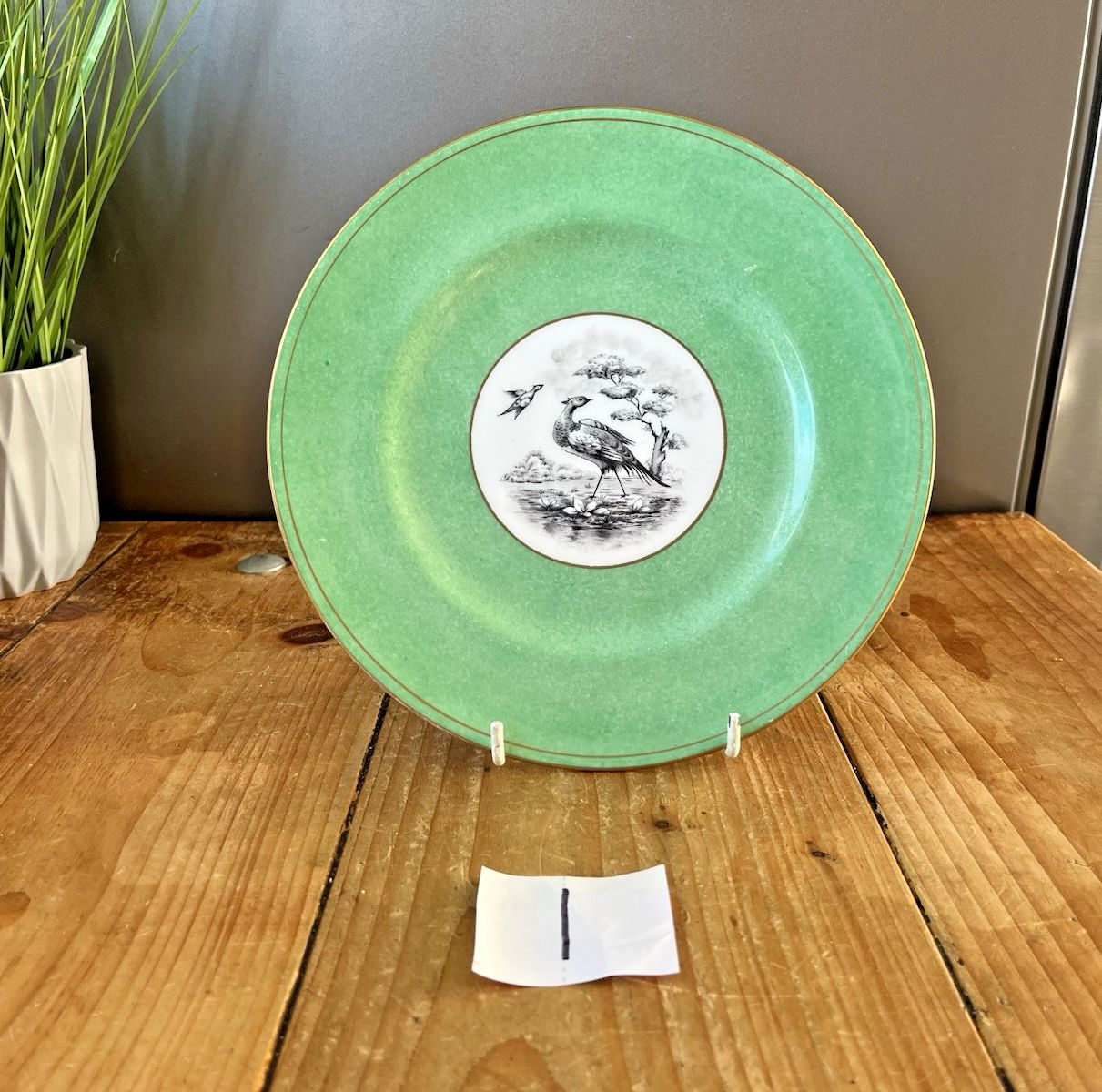 1 Antique Crown Staffordshire Pheasant Cabinet Plate For Tiffany & Co New York photo buy